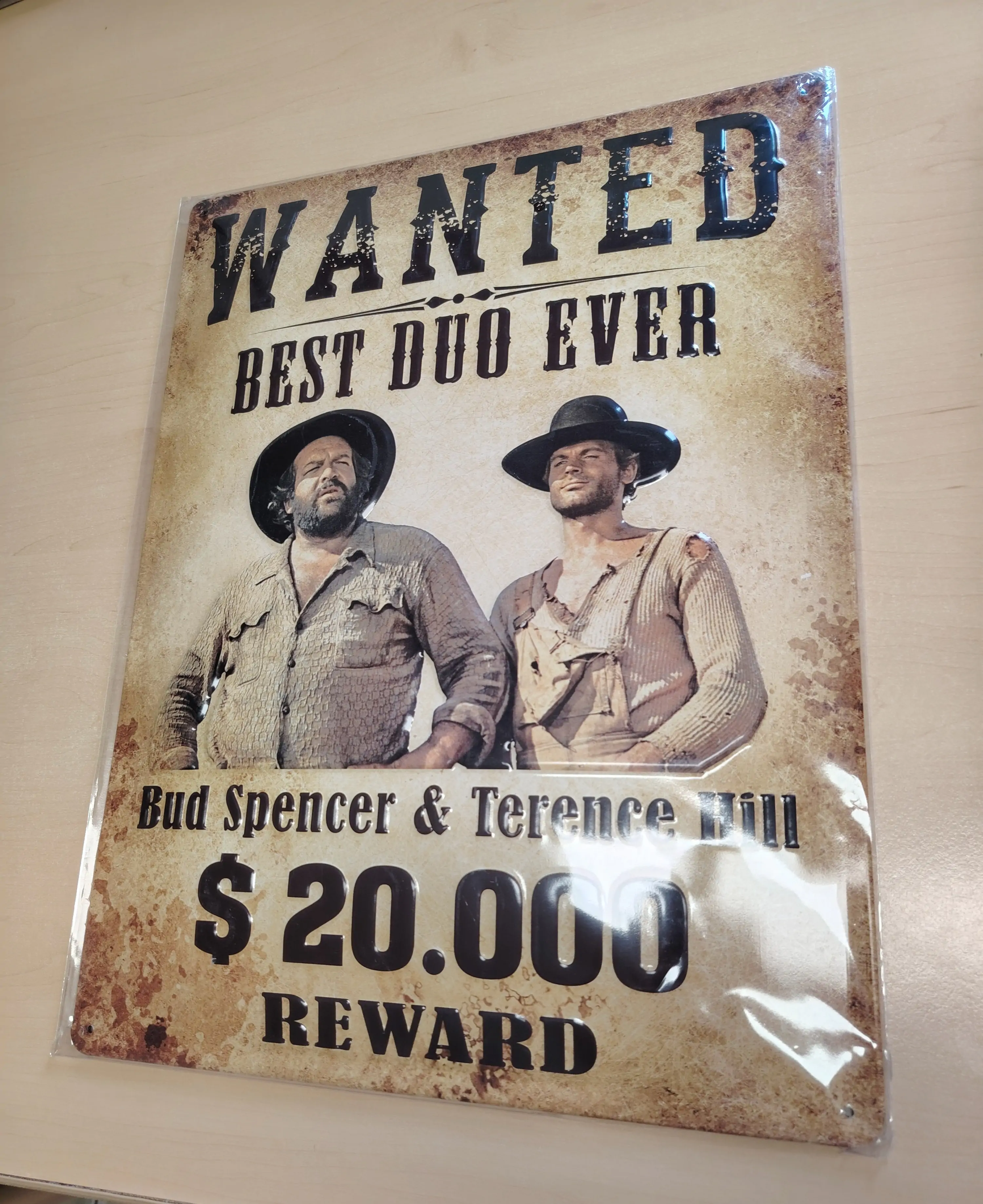 Bud Spencer & Terence Hill Tin Sign Wanted 30 x 40 cm product photo