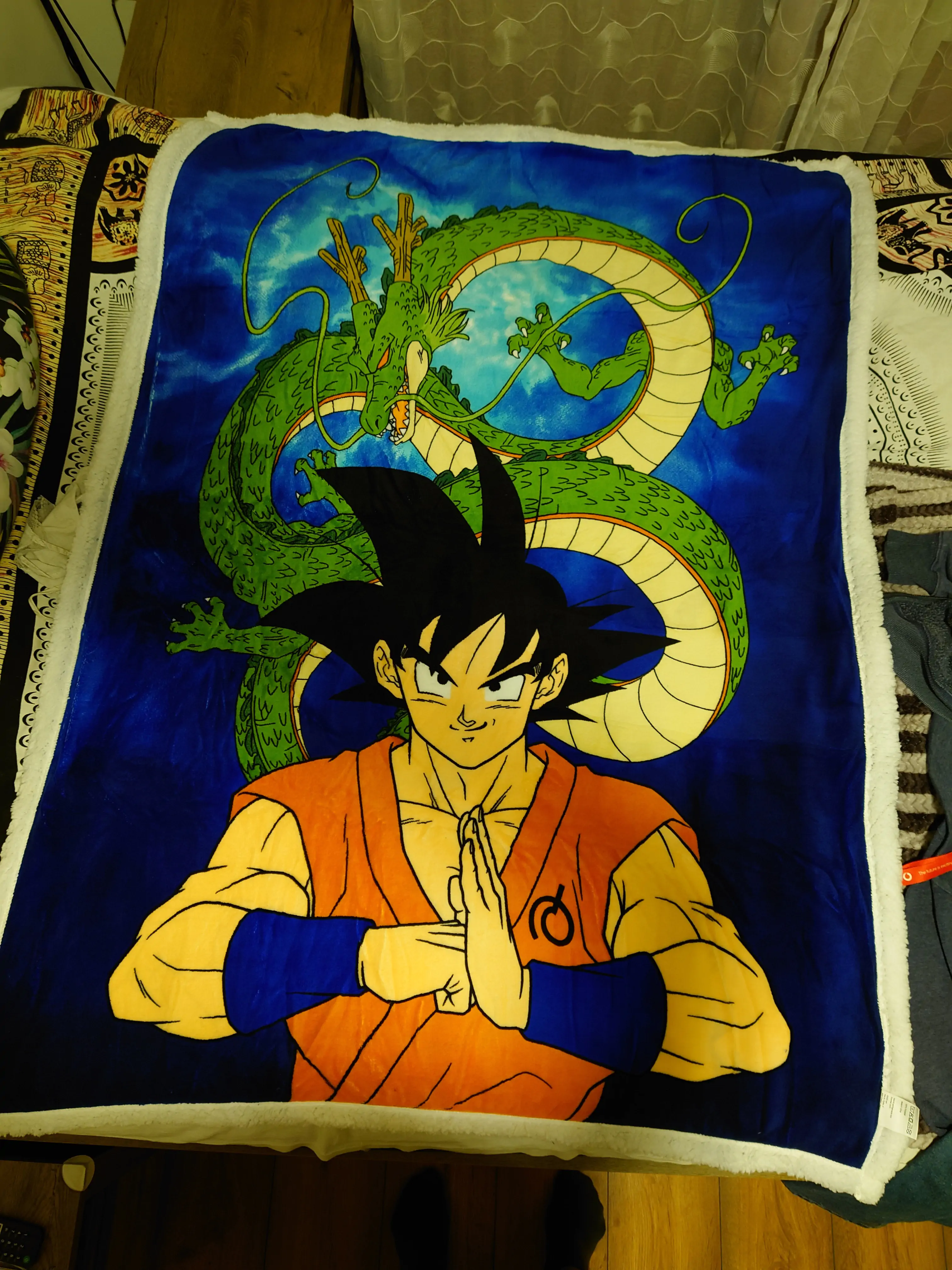 Dragon Ball Z coral sherpa blanket product photo
