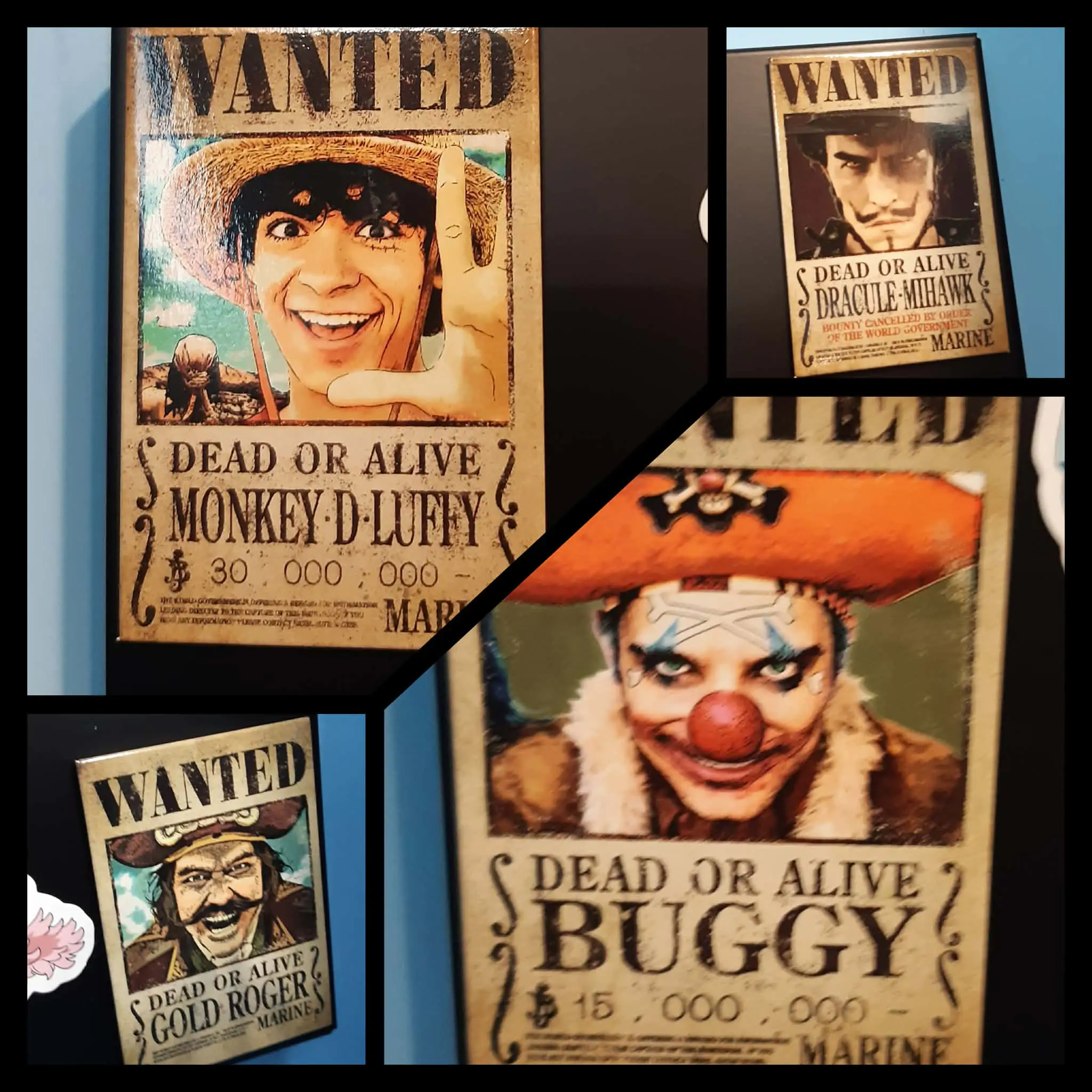One Piece Fridge Magnet 4-Pack Wanted product photo
