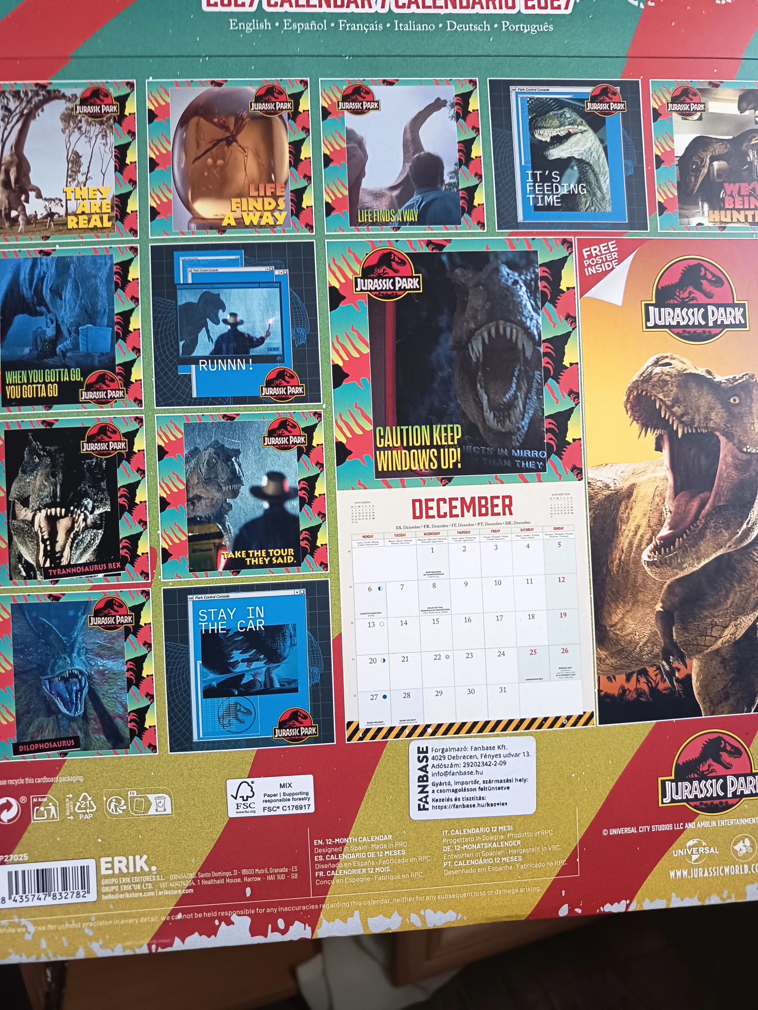 Jurassic Park 2027 Wall Calendar 30 x 30 cm product photo