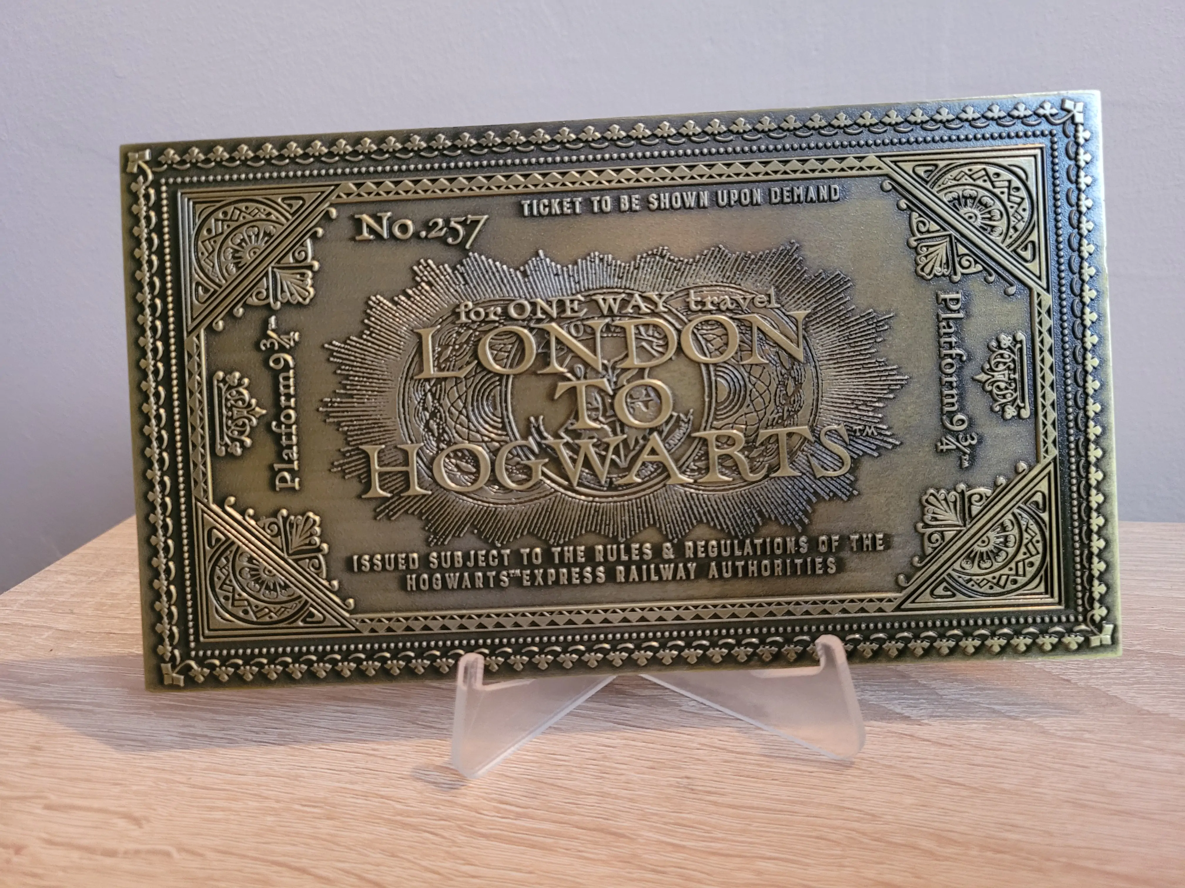 Harry Potter Replica Hogwarts Train Ticket Limited Edition product photo