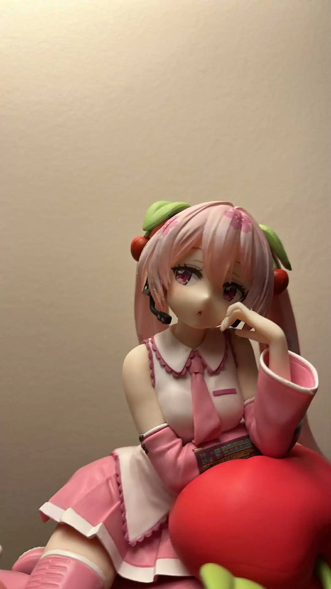 Hatsune Miku PVC Statue Desktop Cute Figure Sakura Miku Cherry Cushion Ver. 13 cm product photo