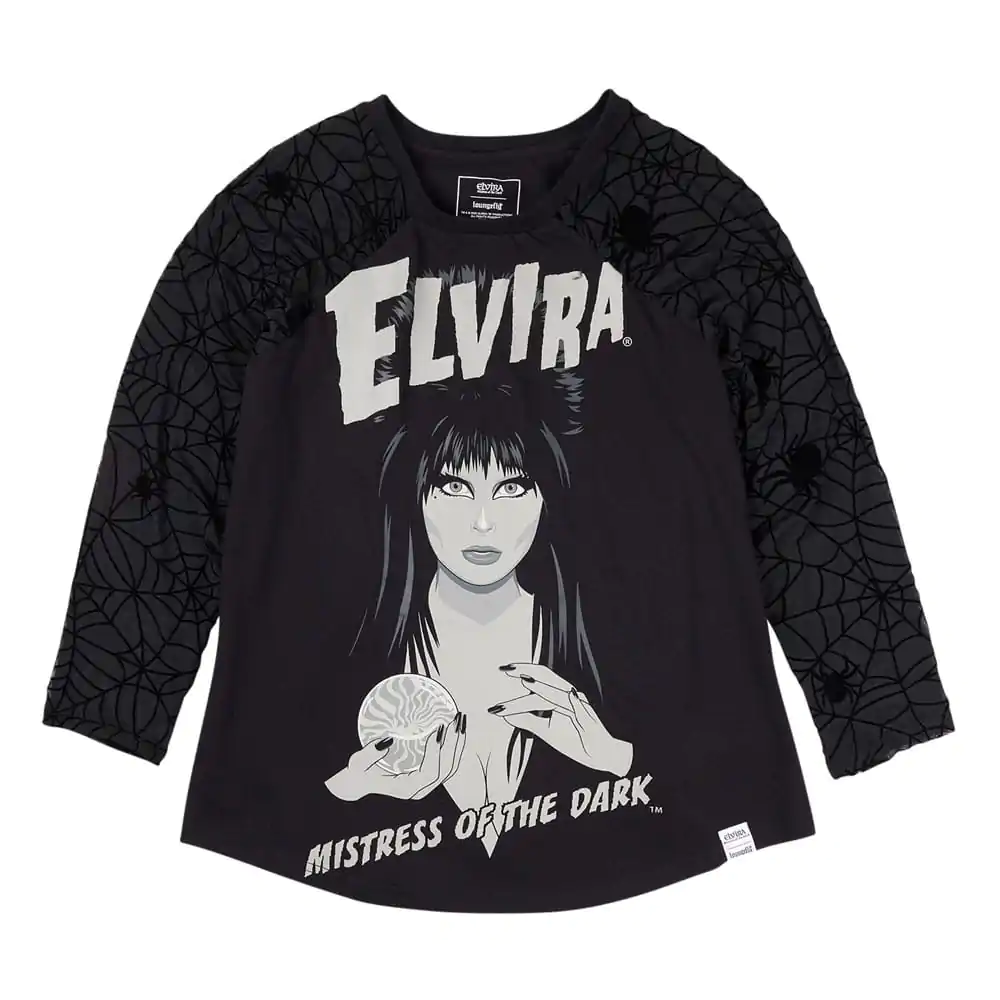 Elivira by Loungefly Tee T-Shirt Unisex Shirred Raglan  product photo