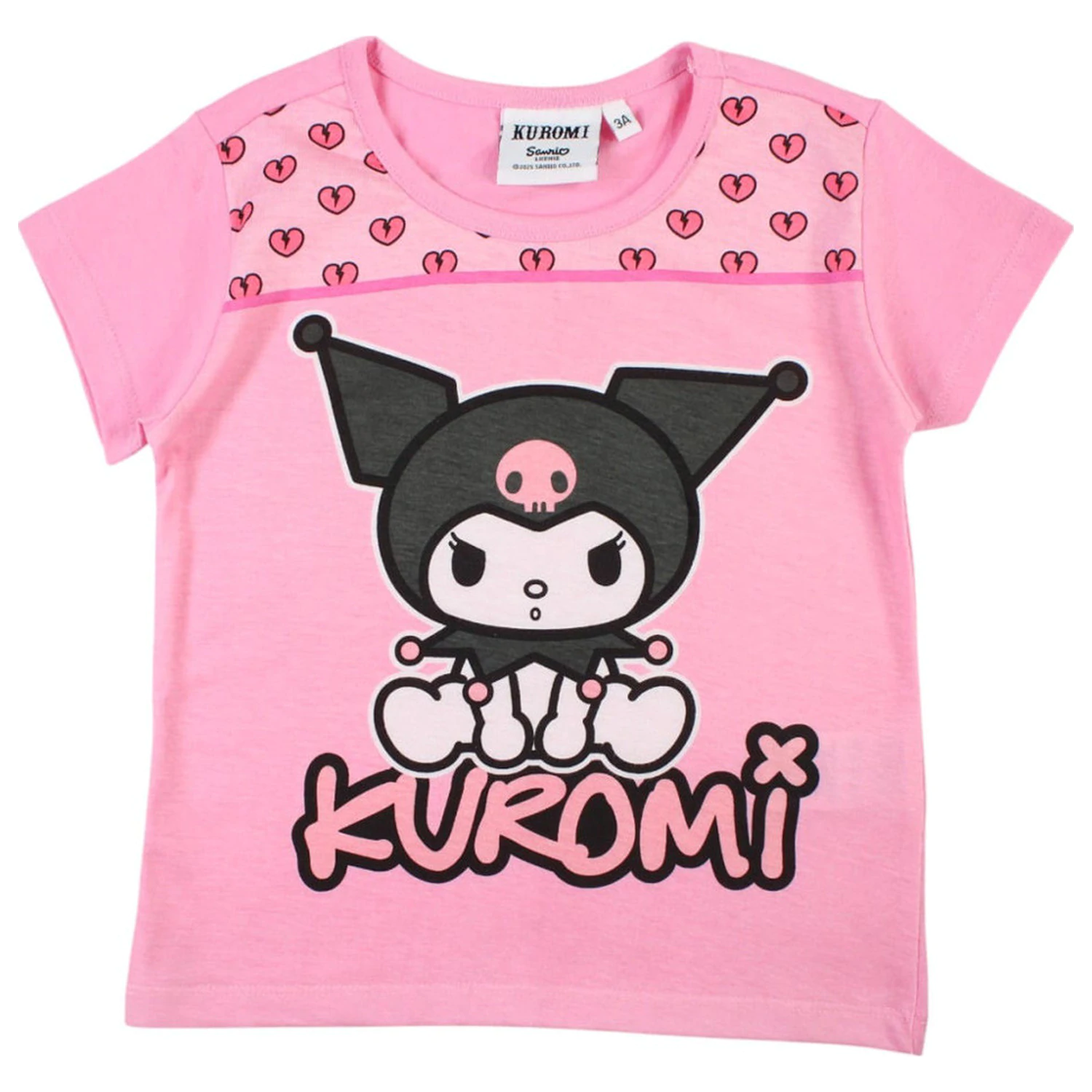 Hello Kitty Kuromi Pink kids short-sleeved T-shirt, top  product photo