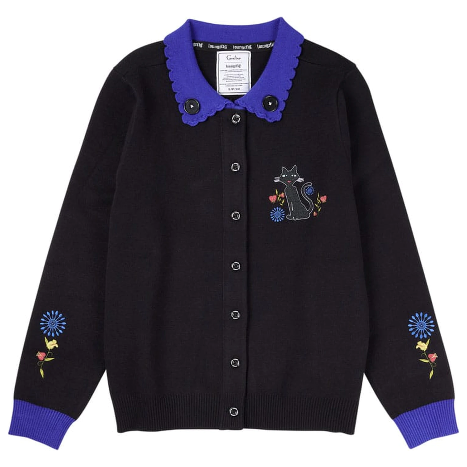 Pixar Coraline by Loungefly Cardigan Unisex Collared Cat Dragonfly  product photo
