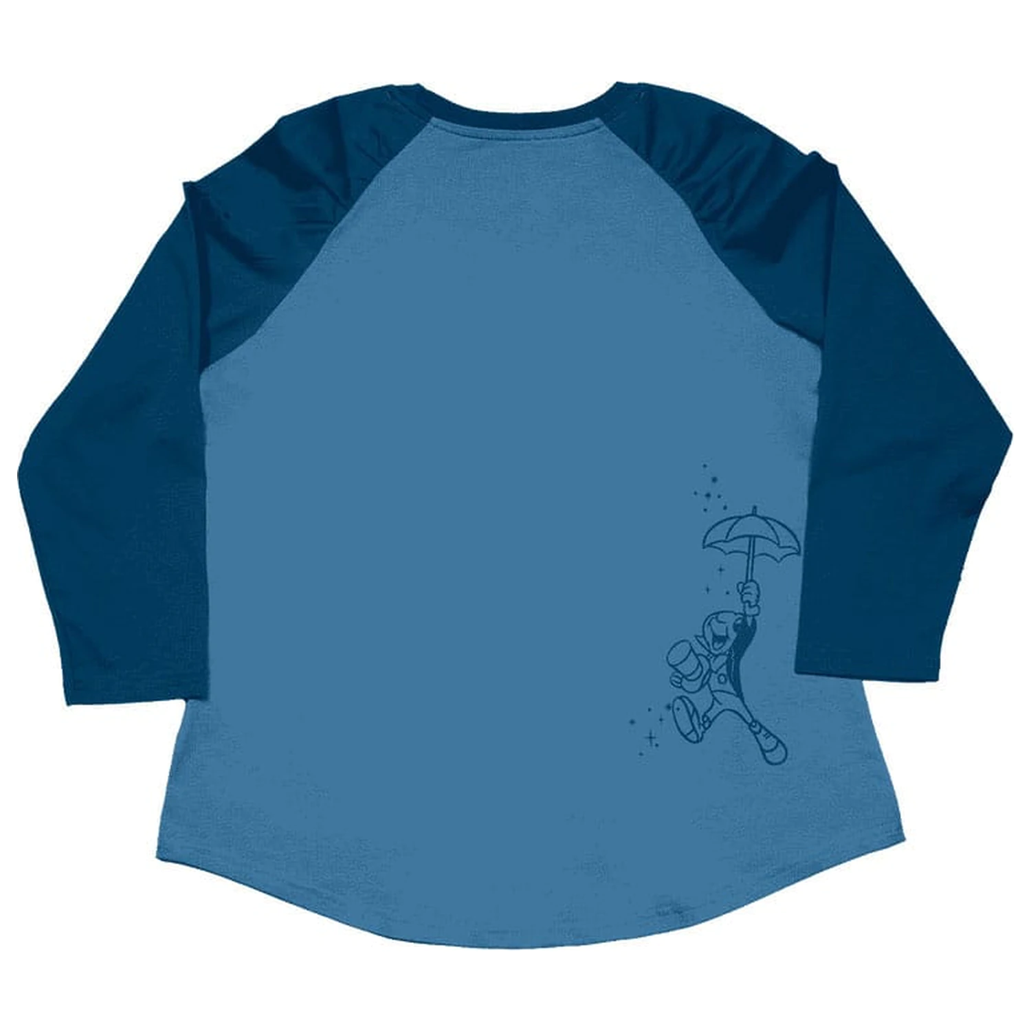 Pinocchio by Loungefly Tee T-Shirt Unisex Blue Fairy Shirred Raglan product photo