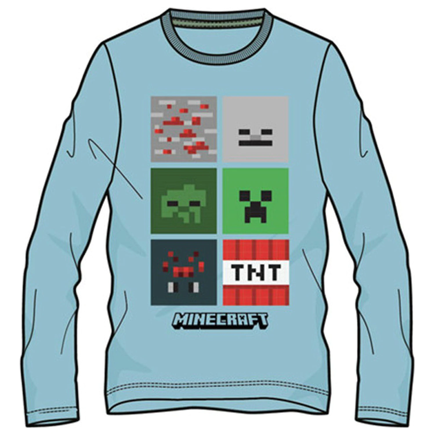 Minecraft Blockbuster Blue Kids Long Sleeve T-Shirt, Top  product photo