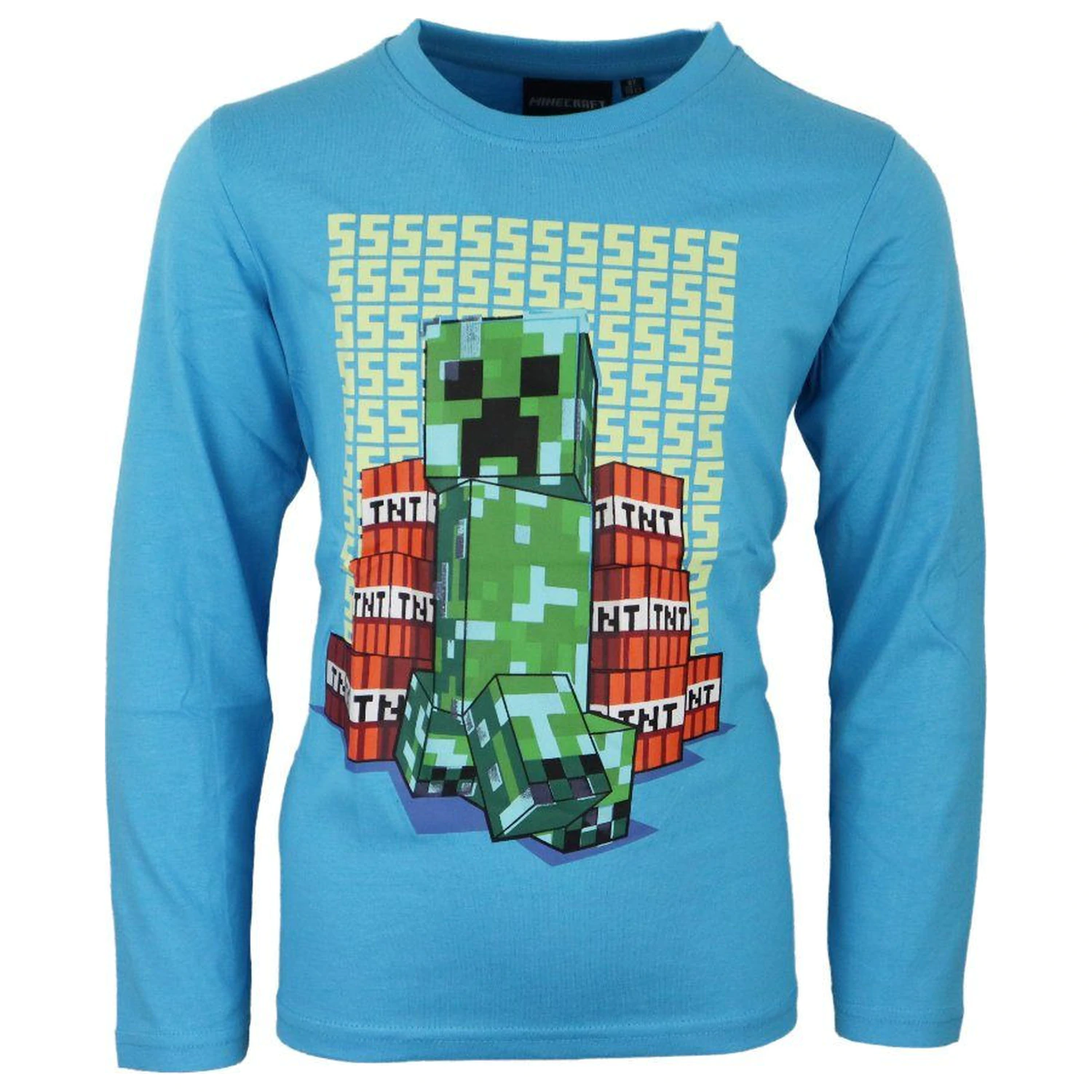 Minecraft Block Blaster Glow-in-the-Dark Kids Long Sleeve T-Shirt Top  product photo