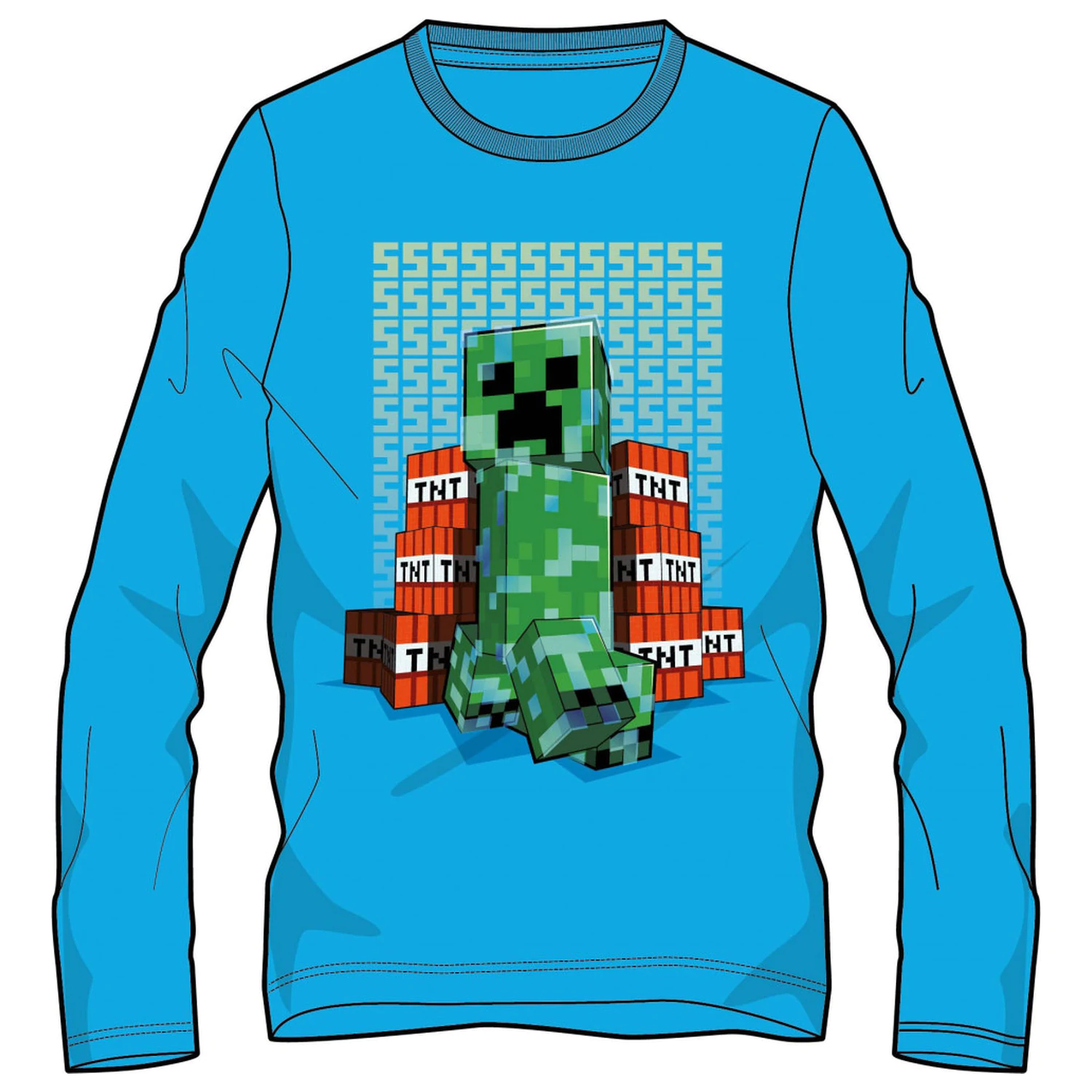 Minecraft Block Blaster Glow-in-the-Dark Kids Long Sleeve T-Shirt Top  product photo