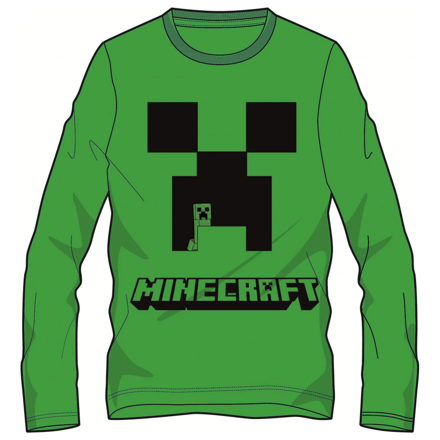 Minecraft Creeper Green Kids Long Sleeve T-Shirt, Top  product photo