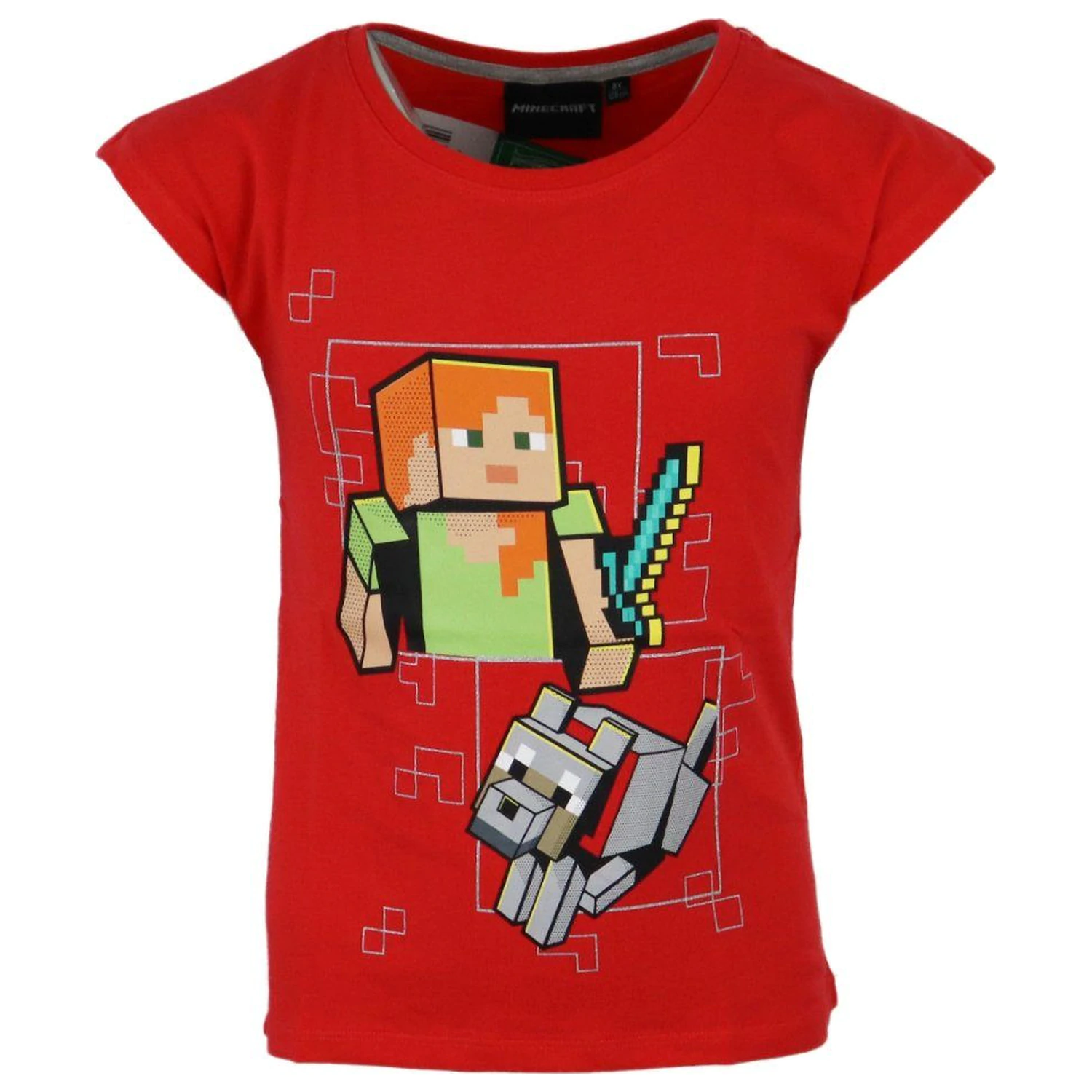 Minecraft Red Kids Short Sleeve T-Shirt Top  product photo