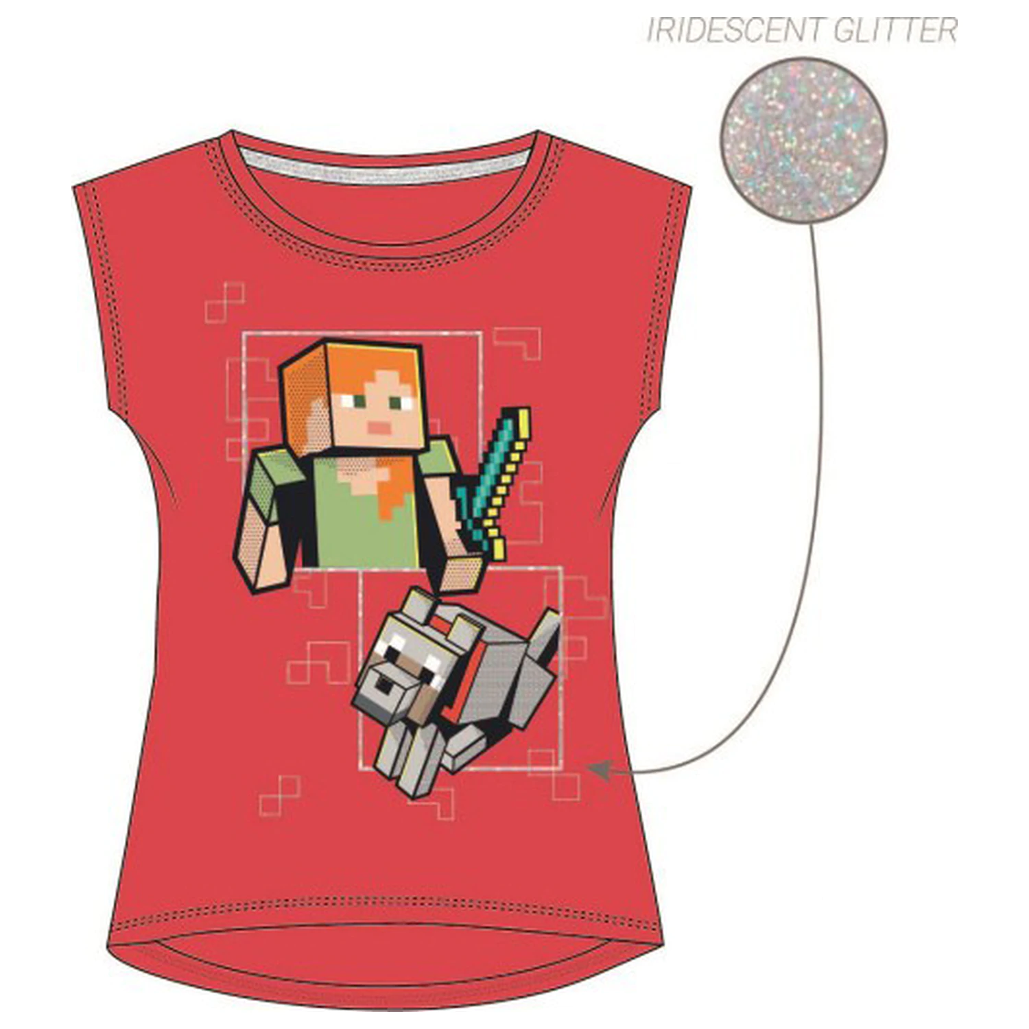 Minecraft Red Kids Short Sleeve T-Shirt Top  product photo