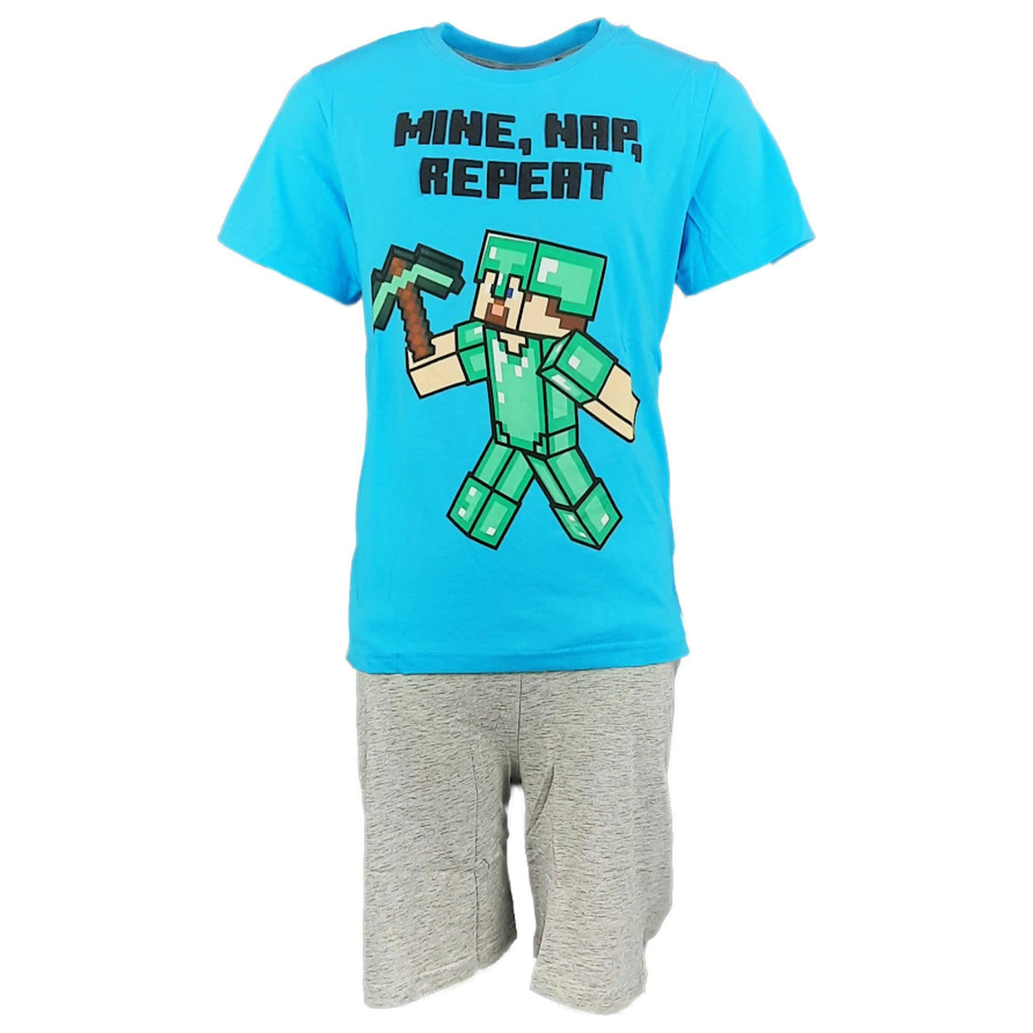 Minecraft Mine Day Repeat Children's Short Pajamas  product photo
