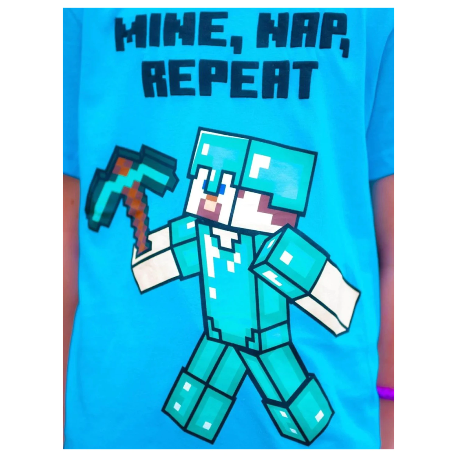 Minecraft Mine Day Repeat Children's Short Pajamas  product photo