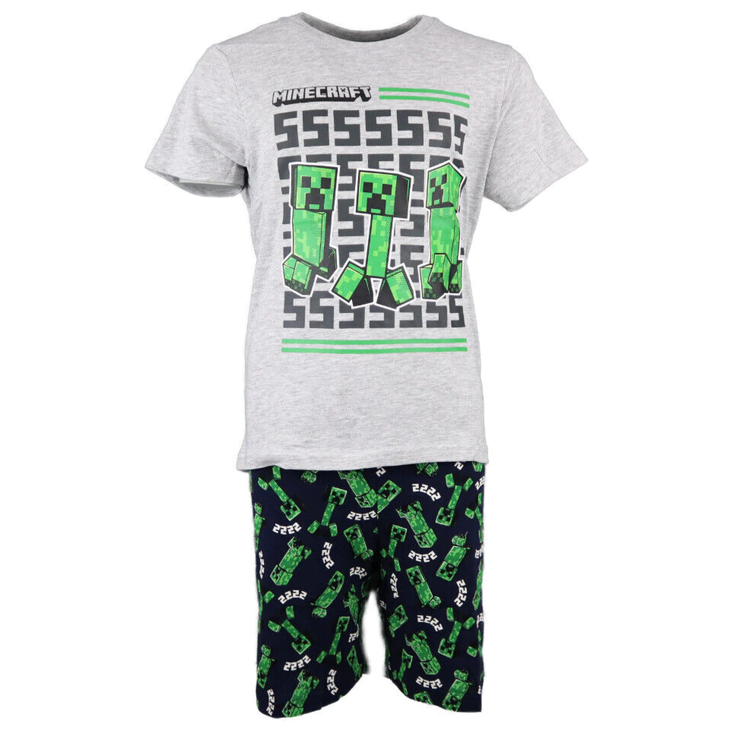 Minecraft Creeper Dreams Kids Short Pajamas  product photo
