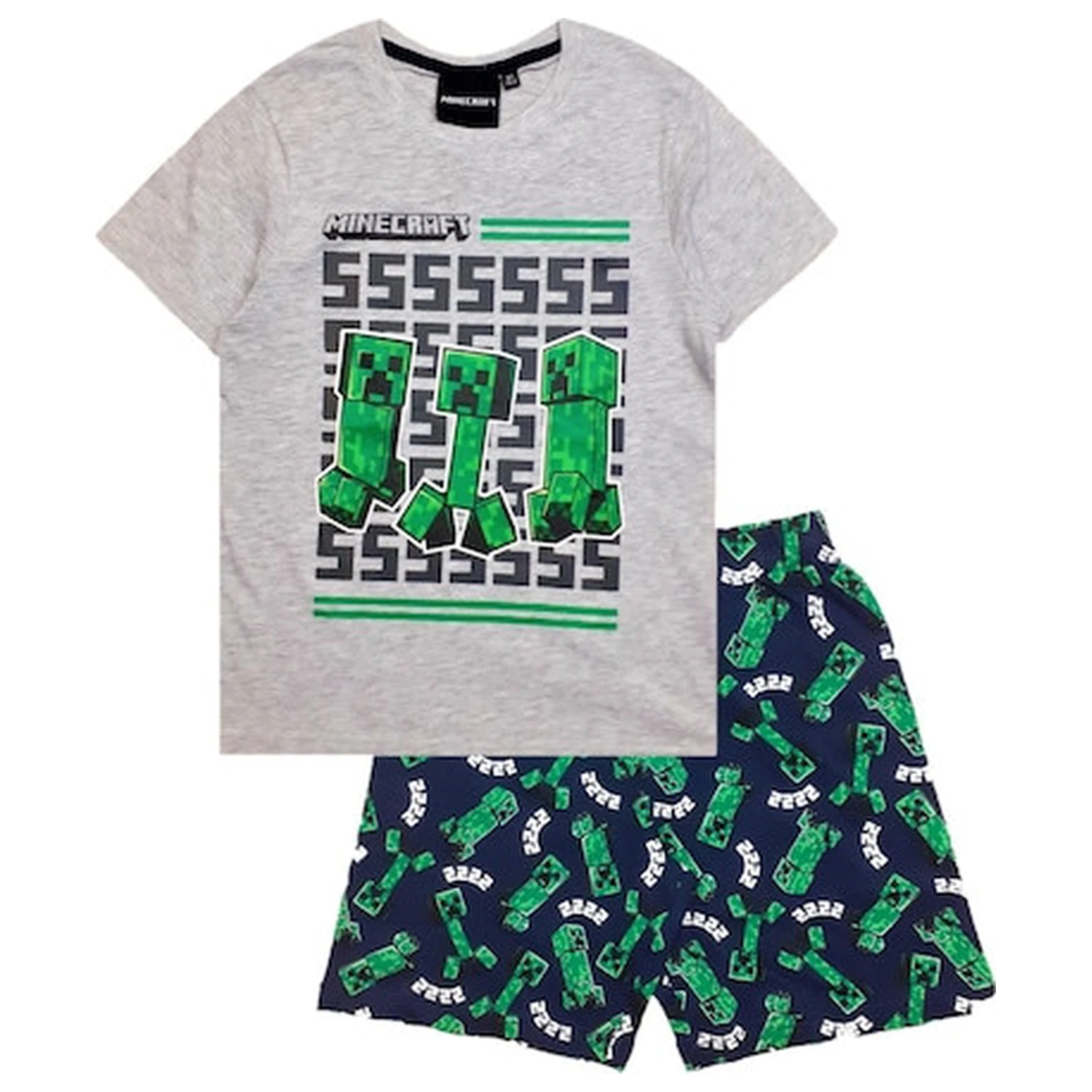 Minecraft Creeper Dreams Kids Short Pajamas  product photo