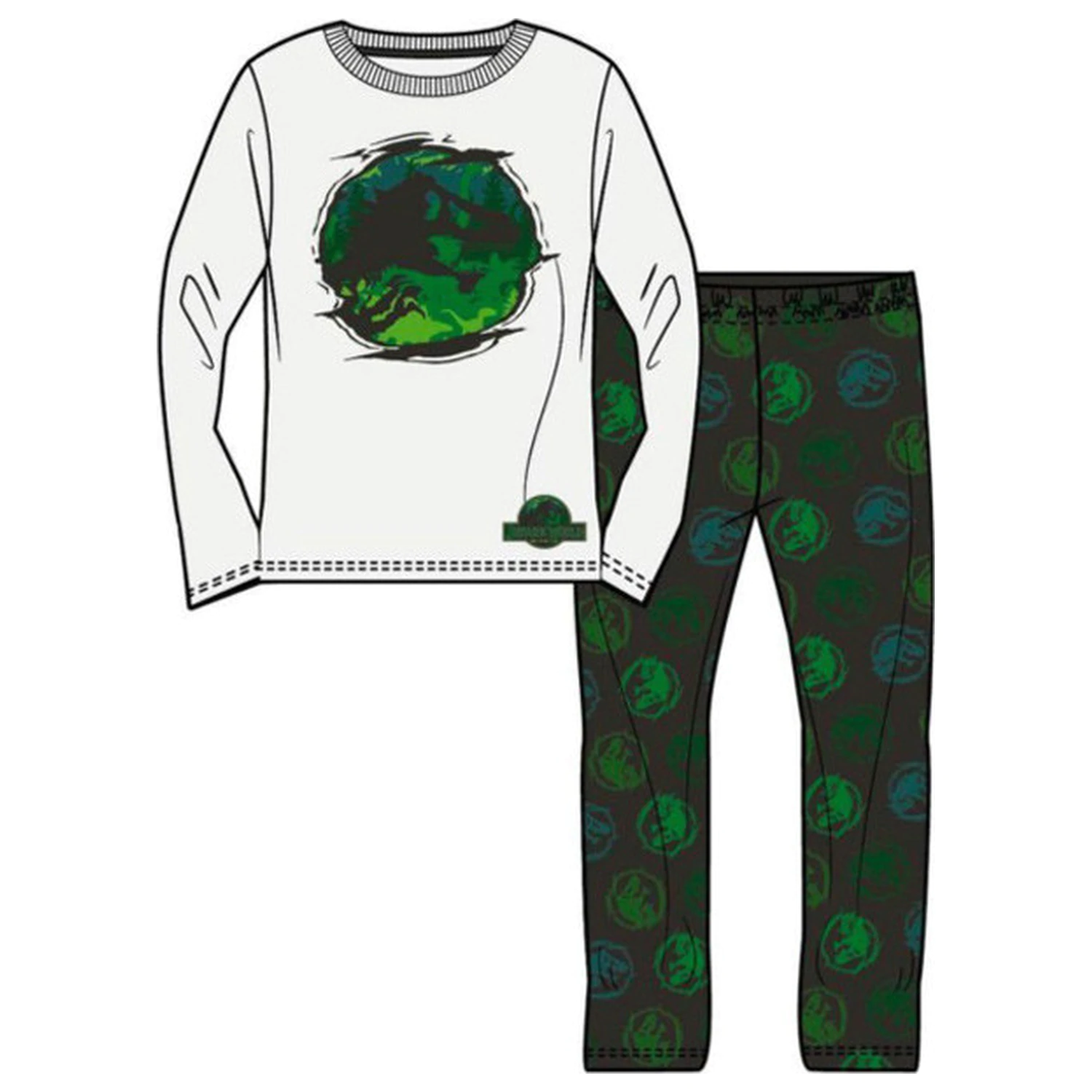 Jurassic World Green Kids Long Pajamas  product photo