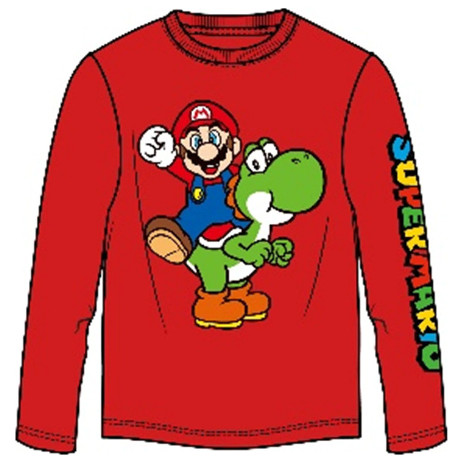 Super Mario Yoshi Kids' Long Sleeve T-Shirt, Top  product photo