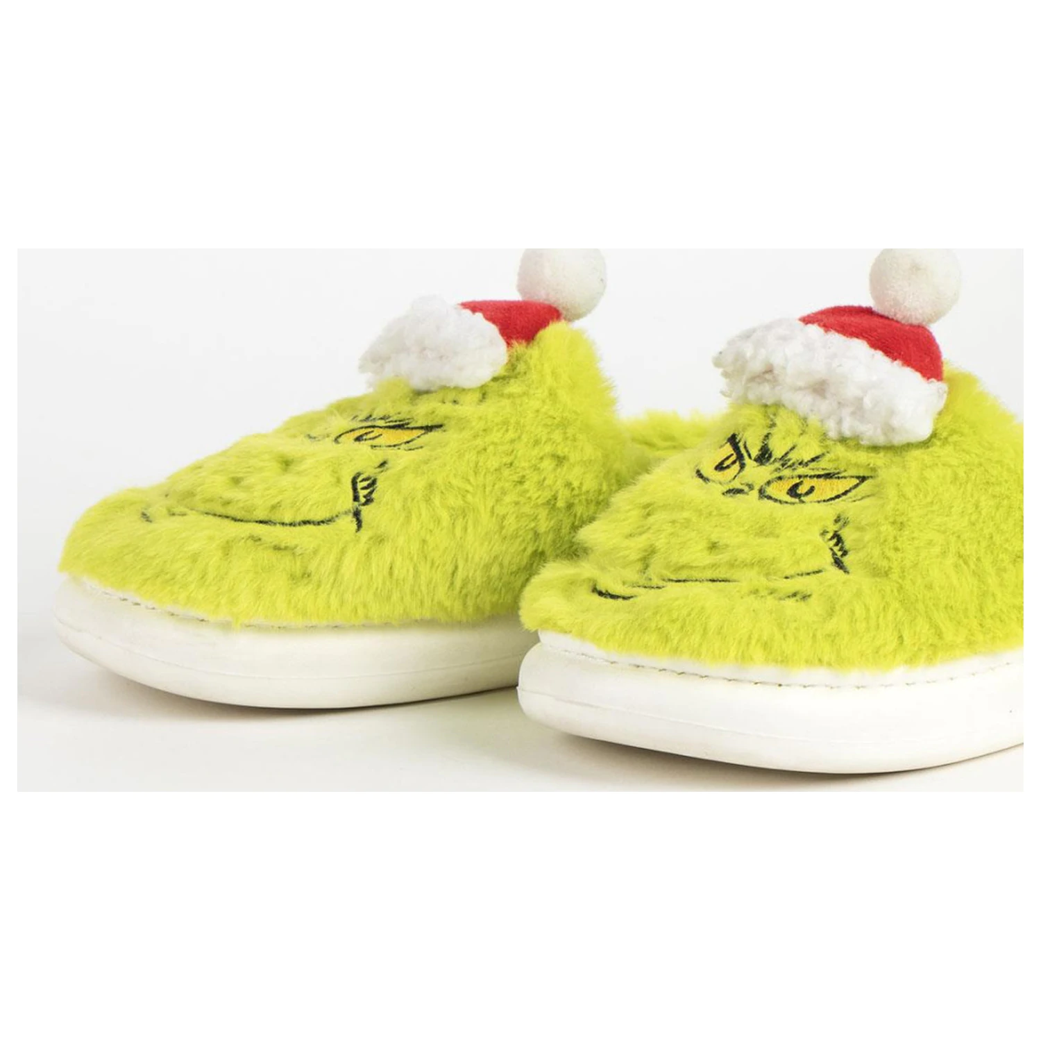 The Grinch Santa Hat Adult Winter Slippers  product photo