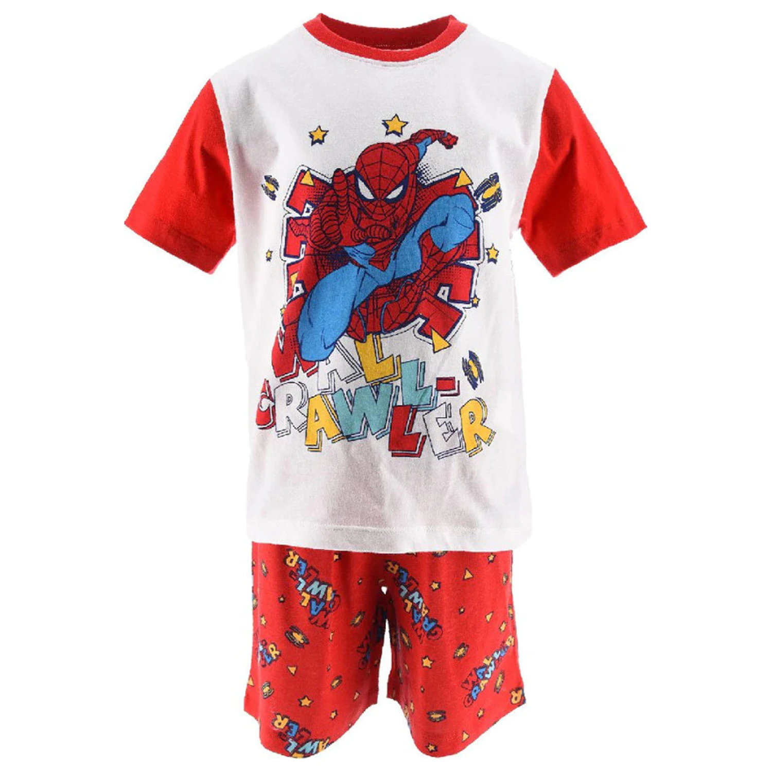 Spider-Man Wall Crawler Red Kids Short Pajamas product photo