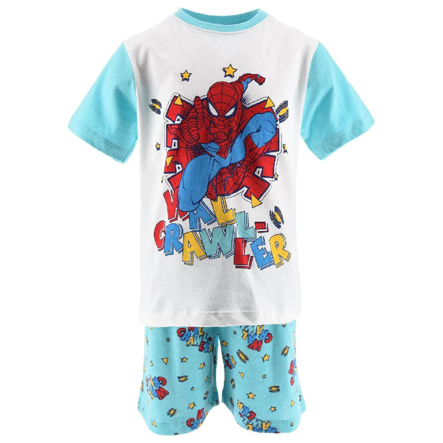 Spider-Man Wall Crawler Blue Kids Short Pyjamas  product photo