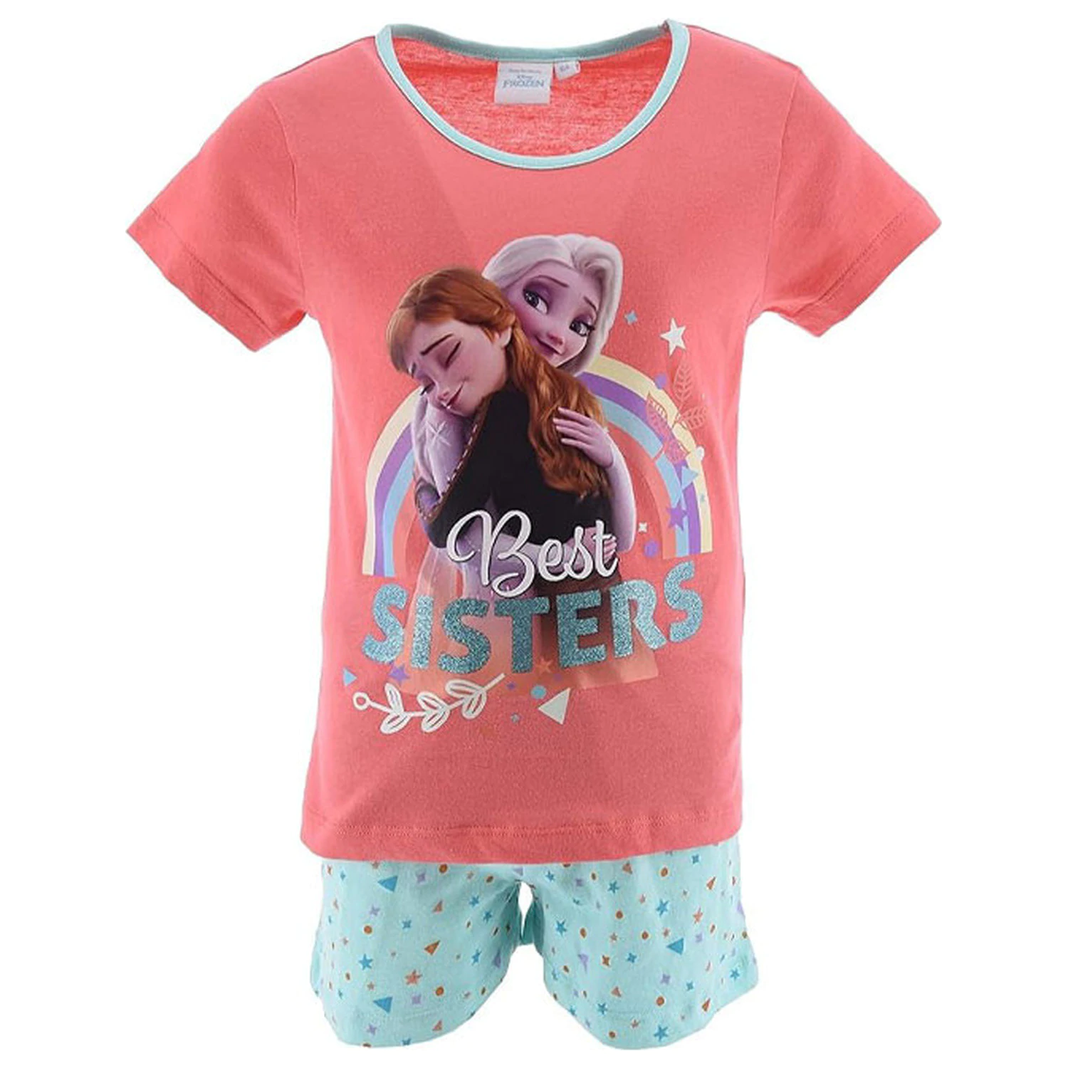 Disney Frozen Best Sisters Peach Kids Short Pajamas  product photo