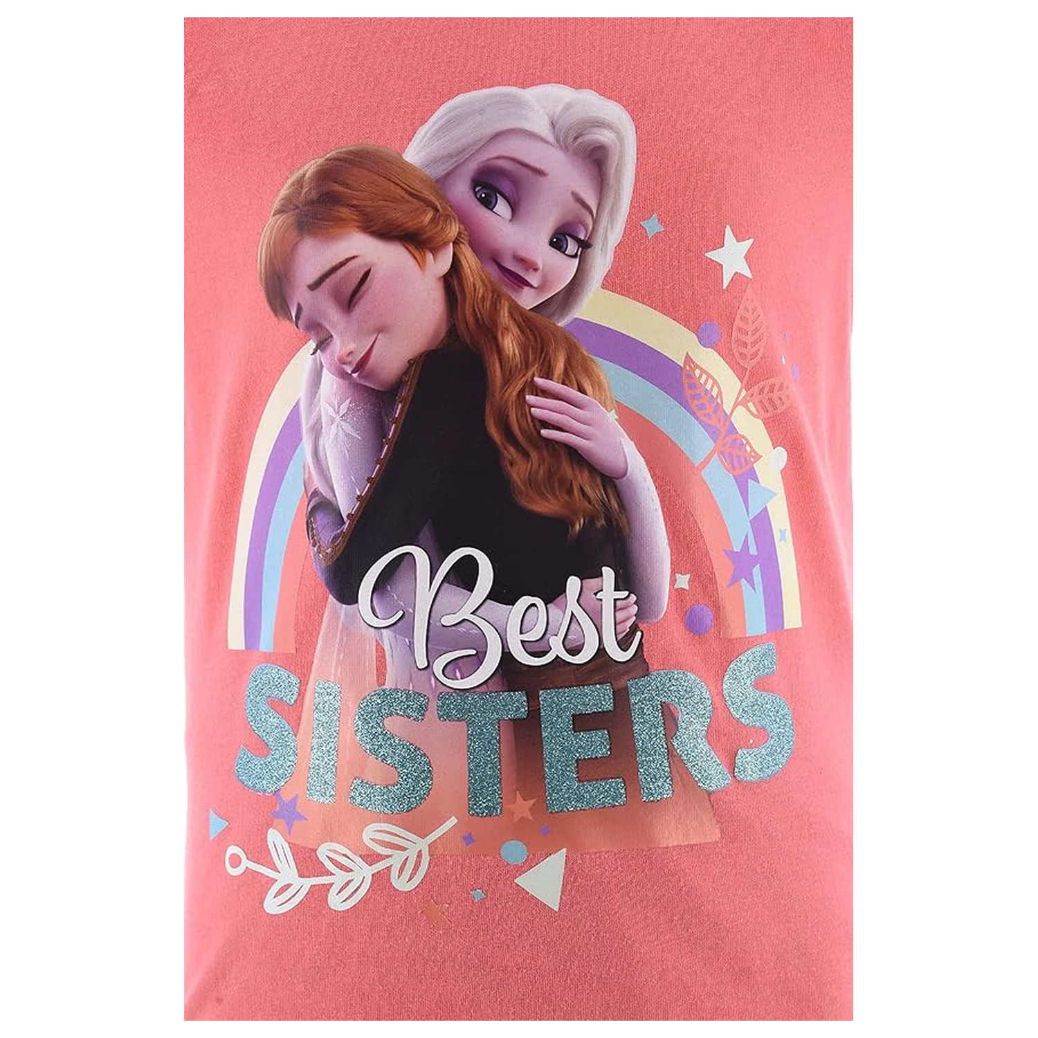 Disney Frozen Best Sisters Peach Kids Short Pajamas  product photo