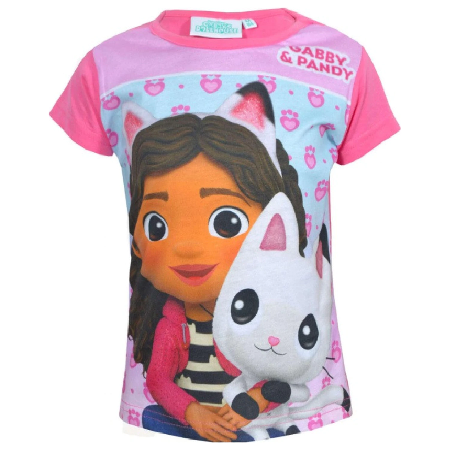Gabby's Dollhouse Pandy Pink Kids Short Sleeve T-Shirt Top  product photo