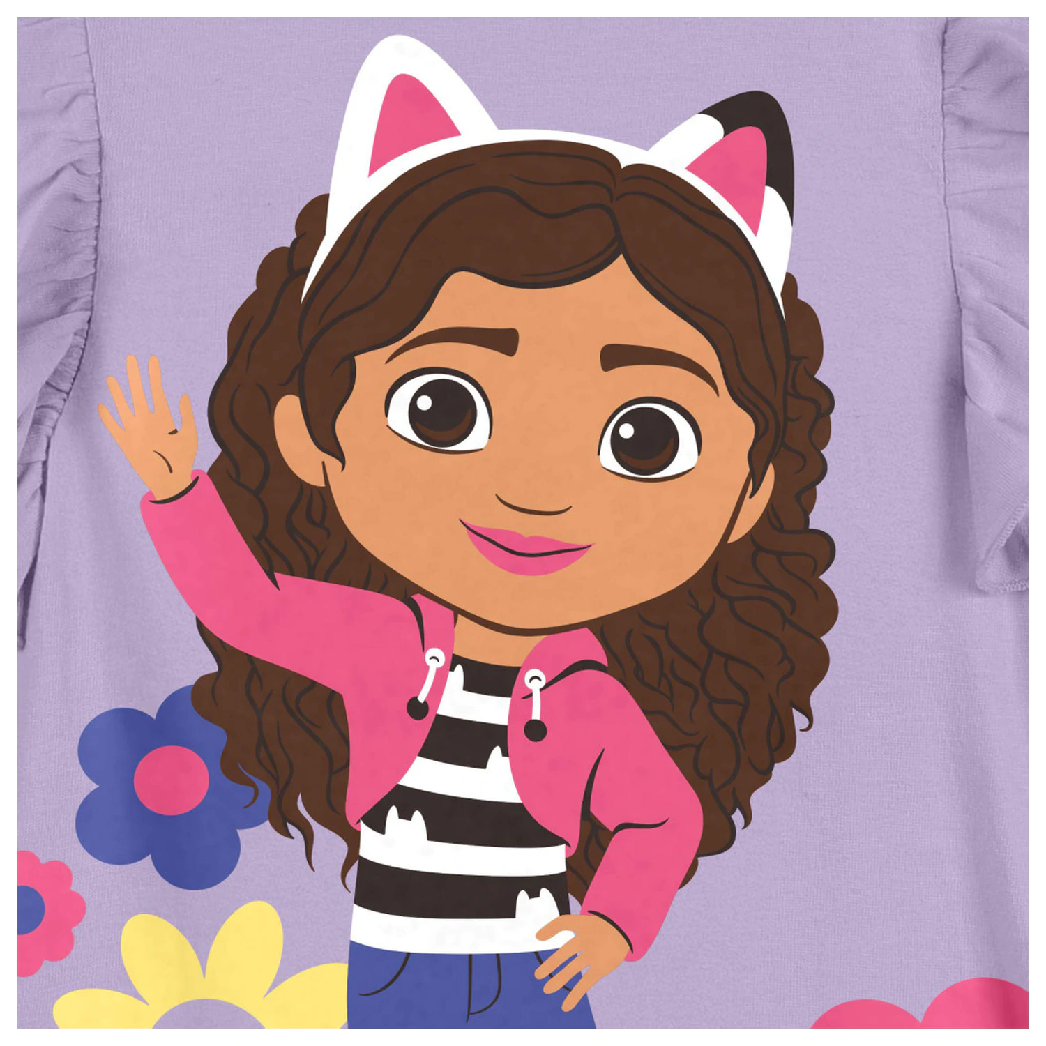 Gabi's Dollhouse Flowers Purple Kids Short-Sleeved T-shirt, Top  product photo