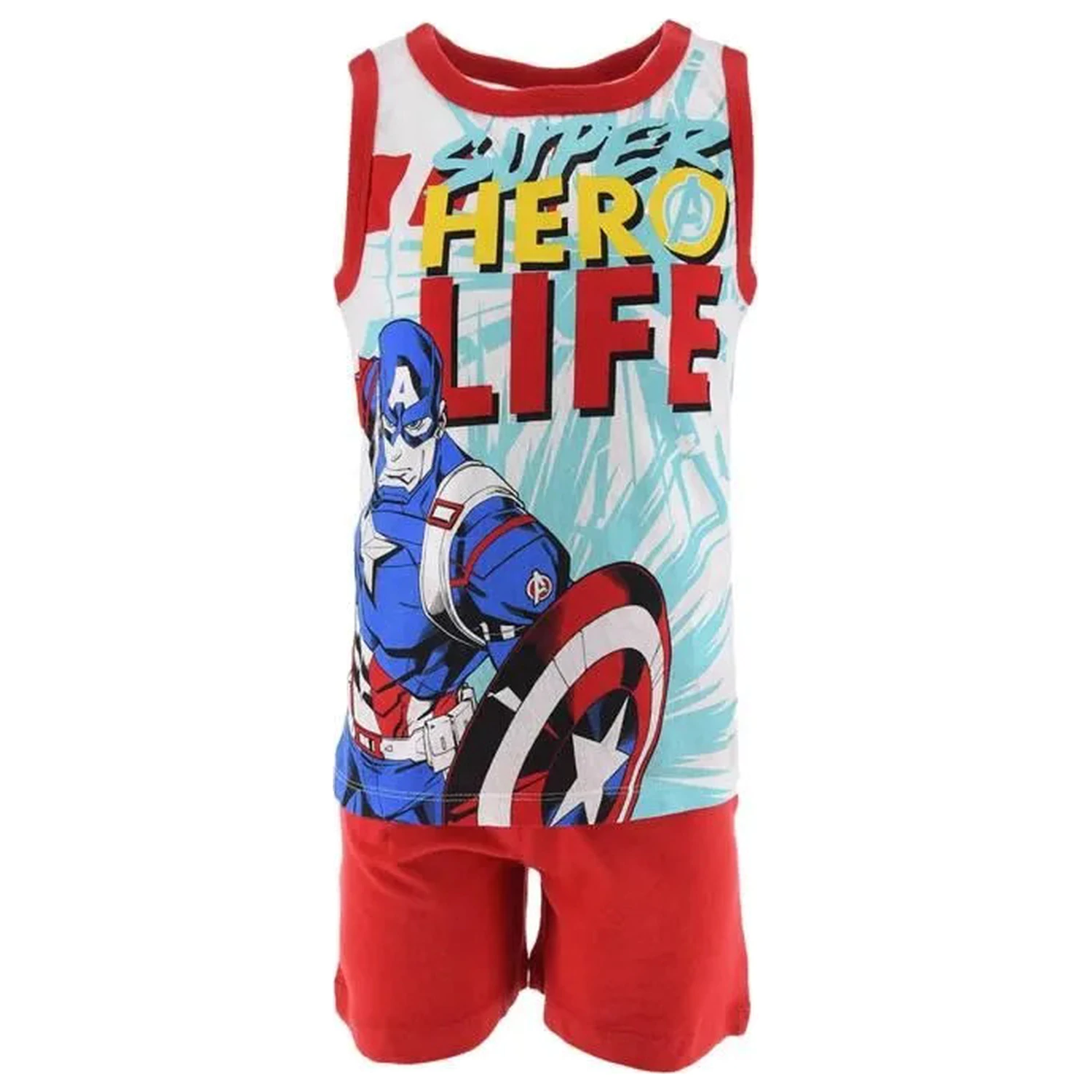 Avengers Hero Life Red Kids Short Pajamas  product photo