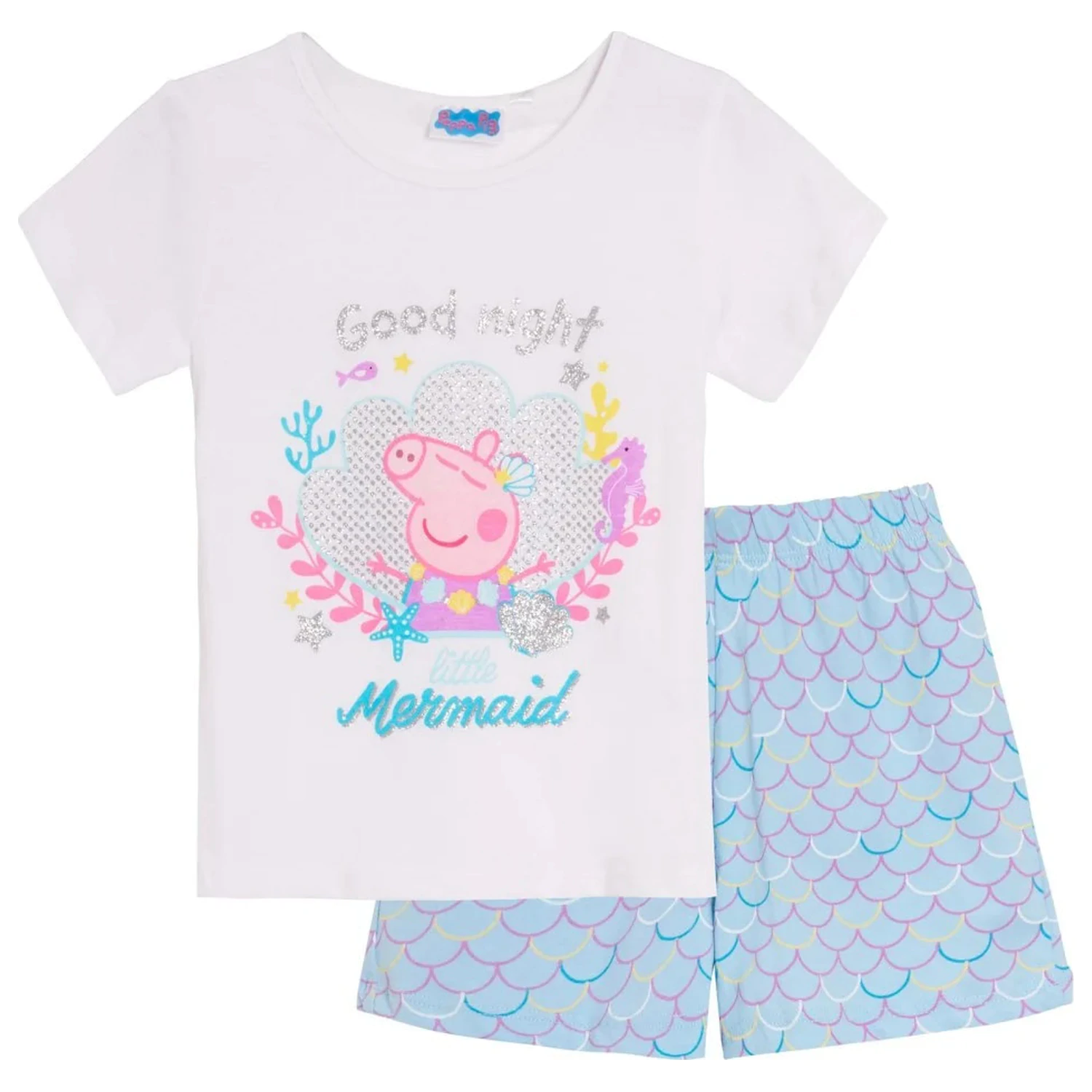 Peppa Pig Good Night Mermaid Kids Short Pyjamas  product photo