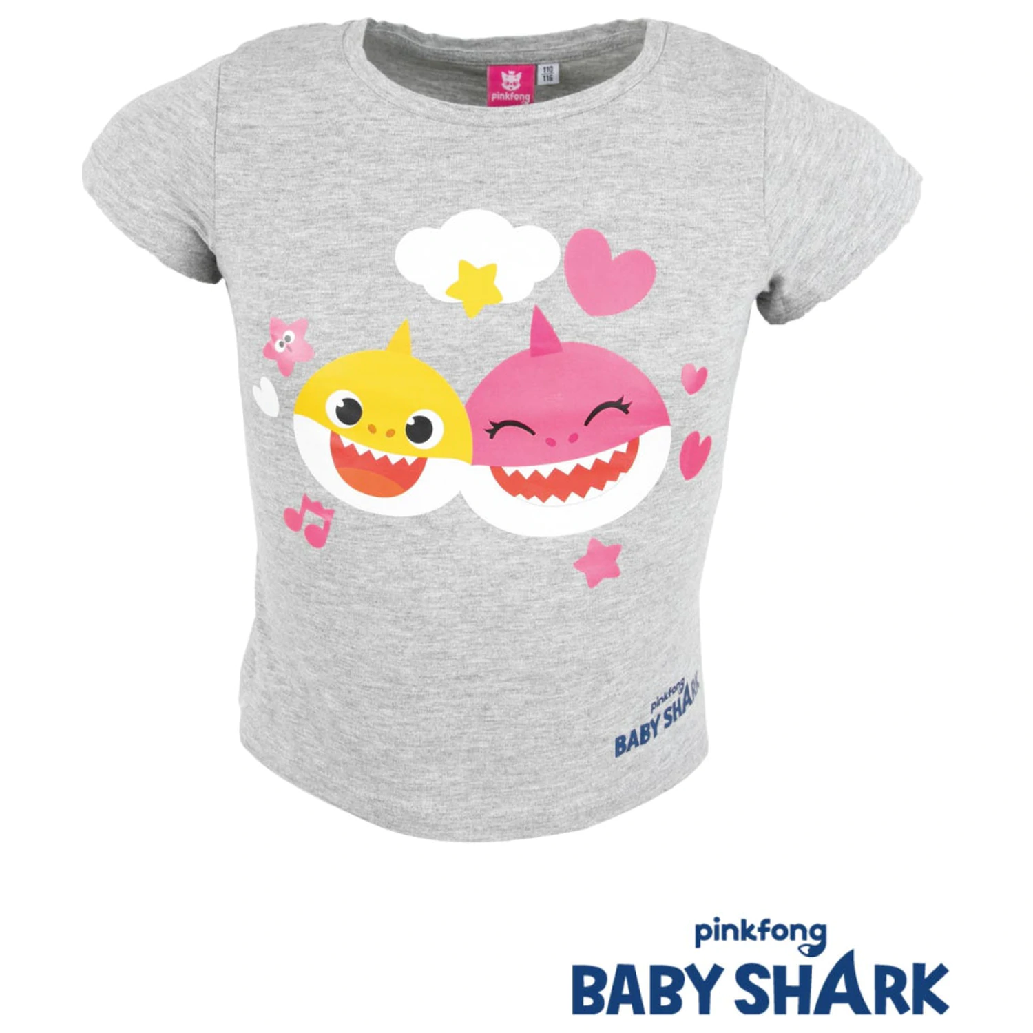 Baby Shark Fun Grey Kids Short Sleeve T-Shirt, Top  product photo