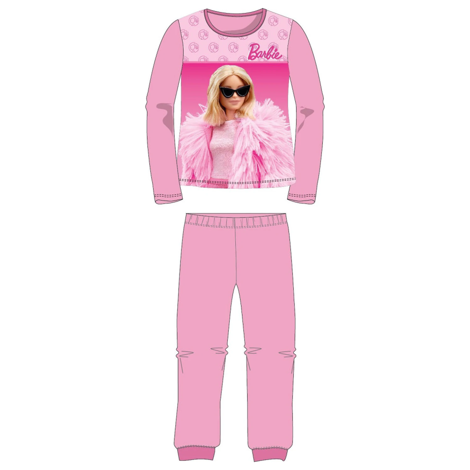 Barbie Elegant Light Pink long pajama for kids,  product photo