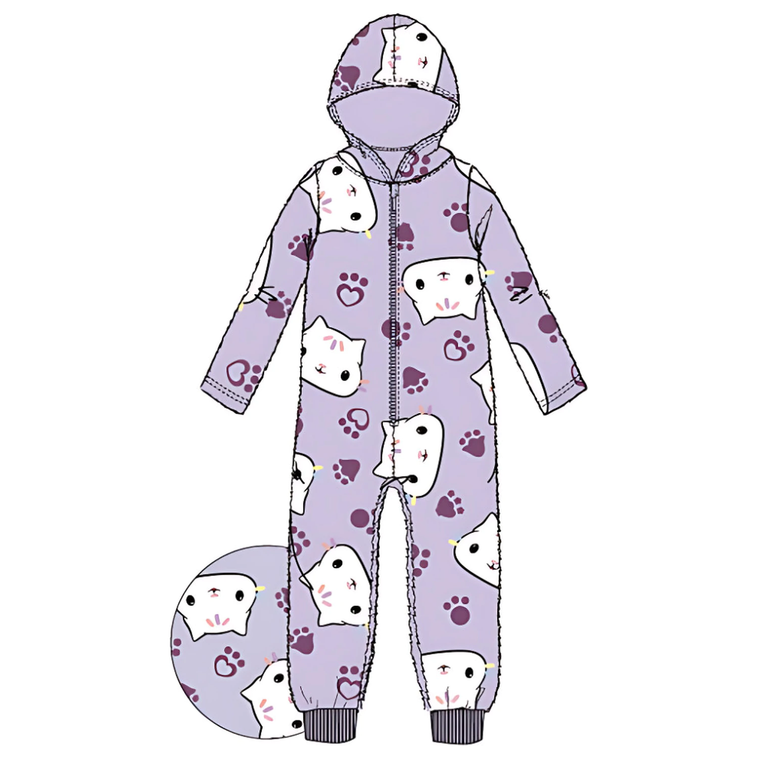 Gabi's Dollhouse Gabby Cat Kids Long Pyjamas, Onesie product photo