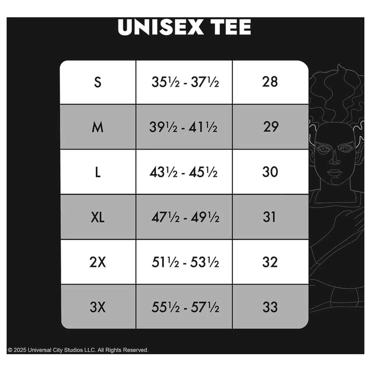 Universal Monsters by Loungefly Tee T-Shirt Unisex Bride of Frankenstein  product photo