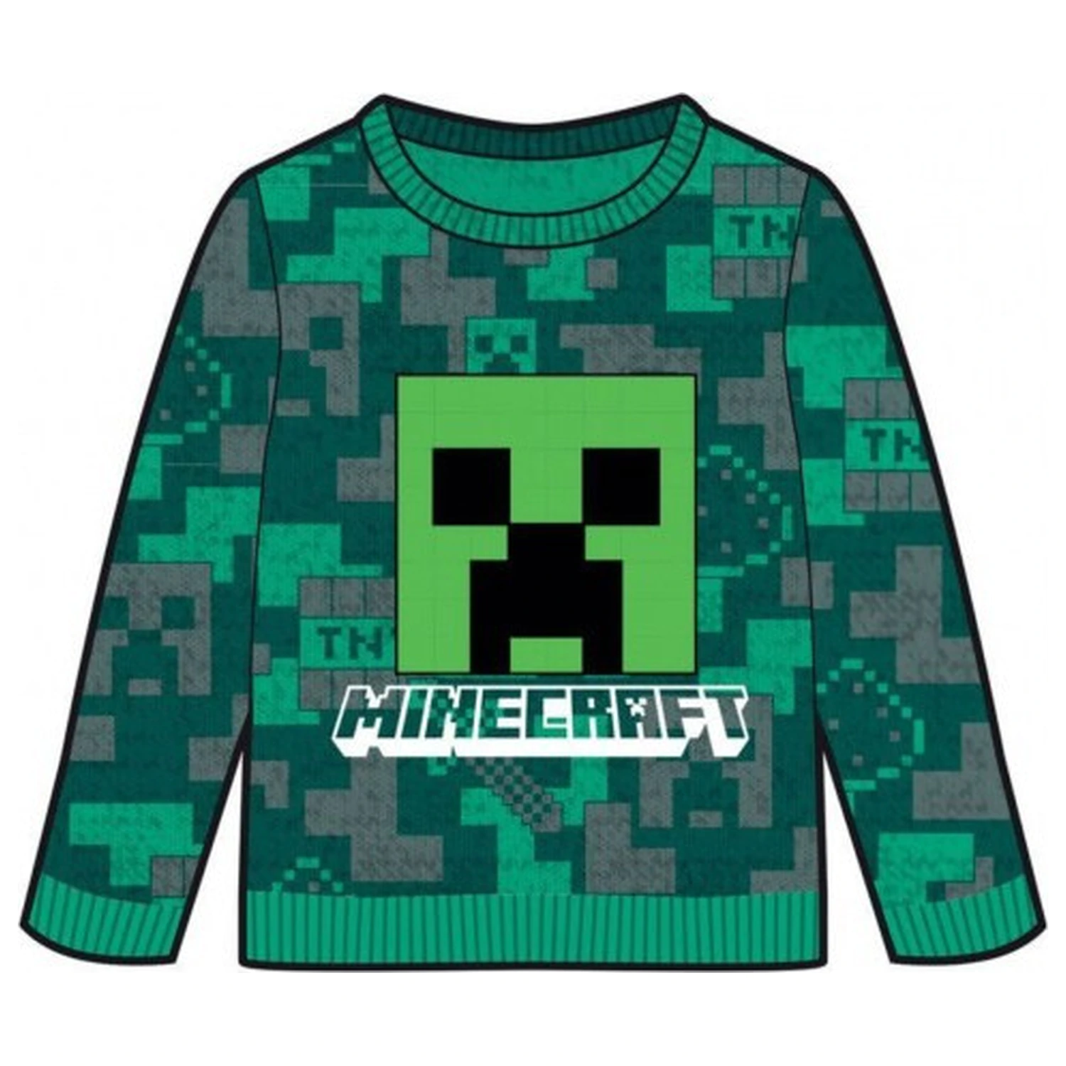 Minecraft Green Knitted Sweater for Kids  product photo