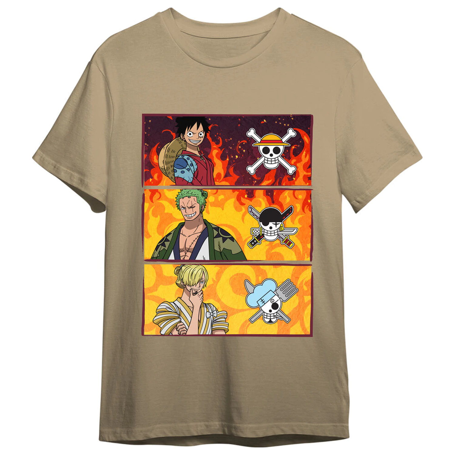 One Piece Monkey D. Luffy, Roronoa Zoro & Sanji adult t-shirt product photo