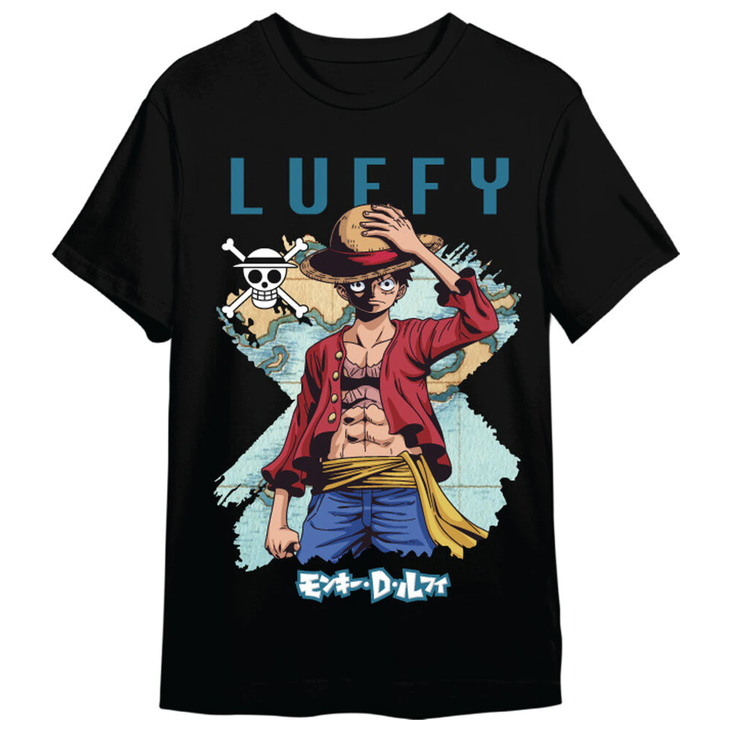One Piece Monkey D. Luffy Map adult t-shirt  product photo
