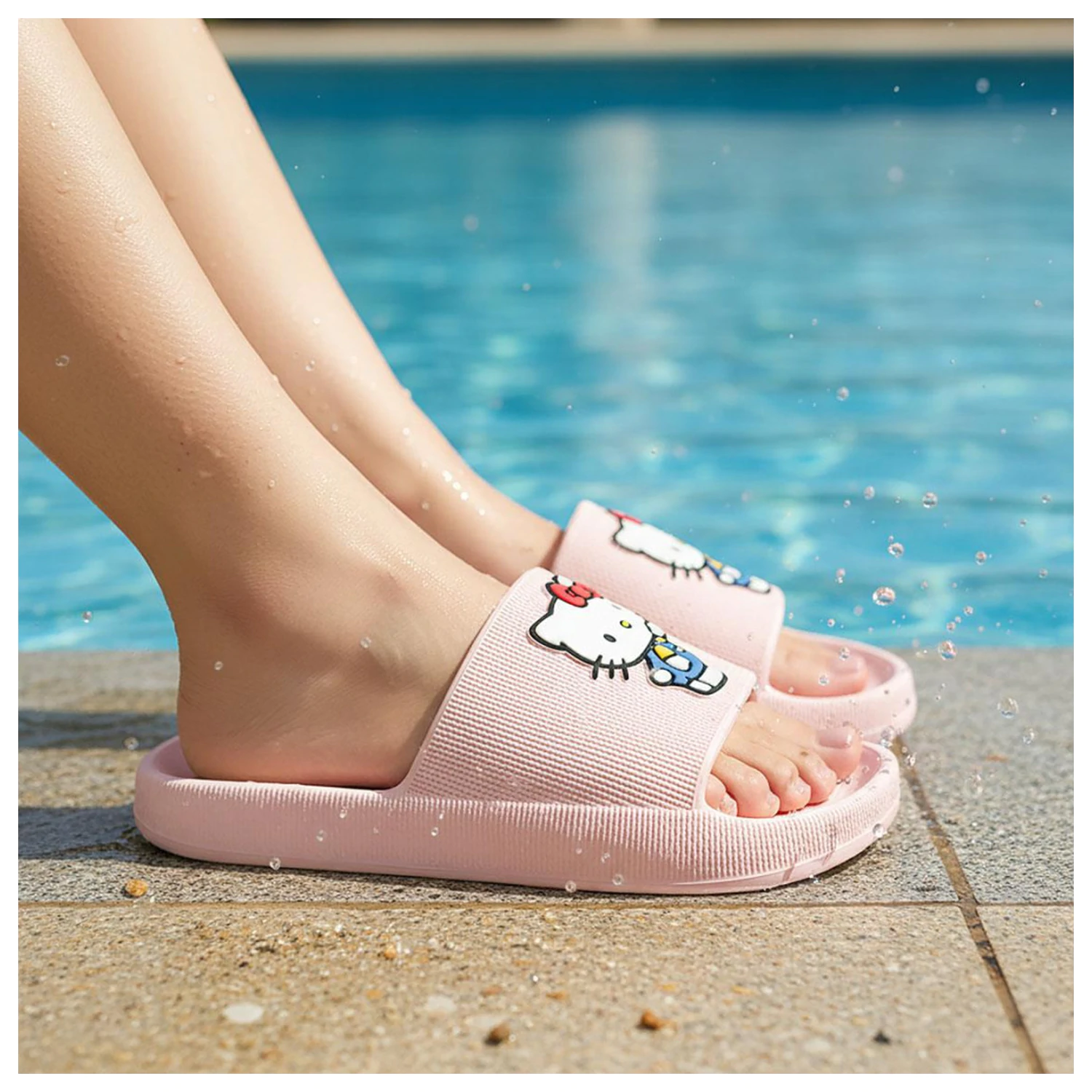 Hello Kitty Blue Dress Adult Slippers  product photo