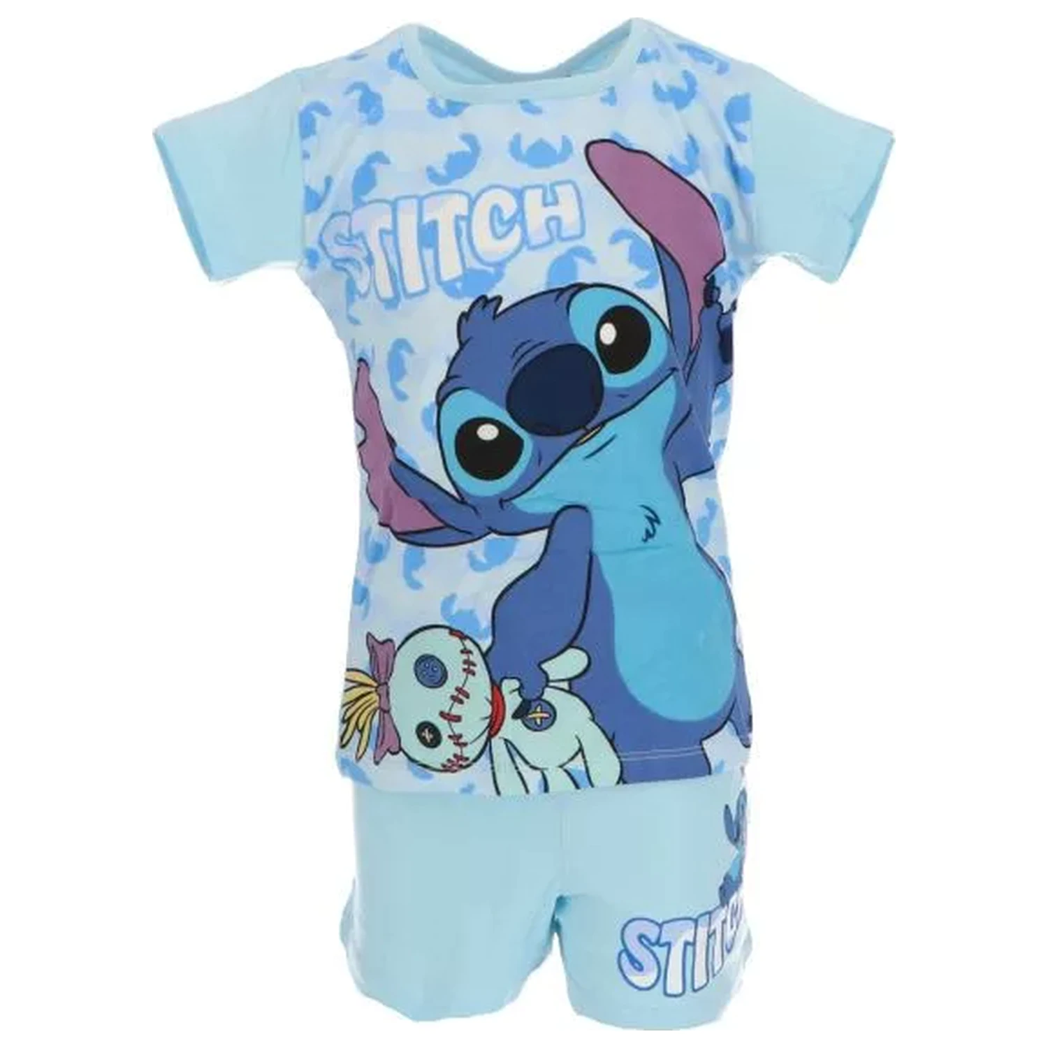 Stitch Scrump Blue Short Kids Pajamas product photo