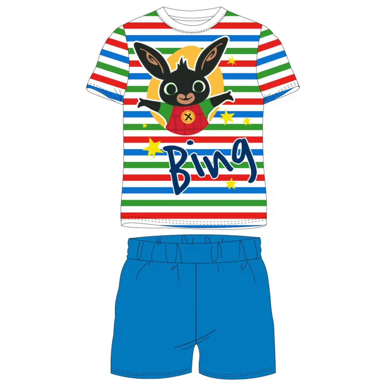 Bing Striped Blue Kids Short Pajamas  product photo