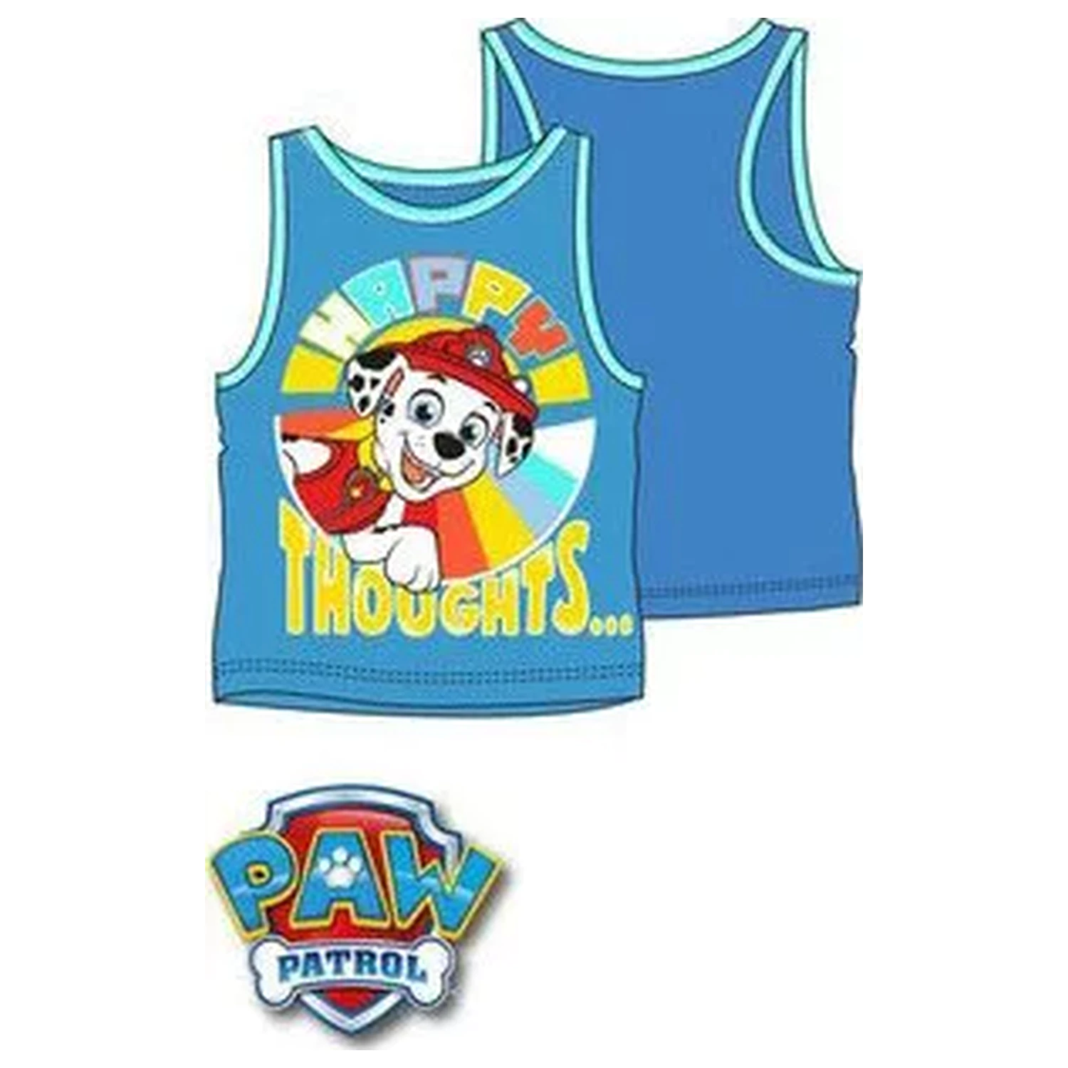 Paw Patrol Happy Thoughts Blue Kids' Short Sleeve T-Shirt, Top  product photo