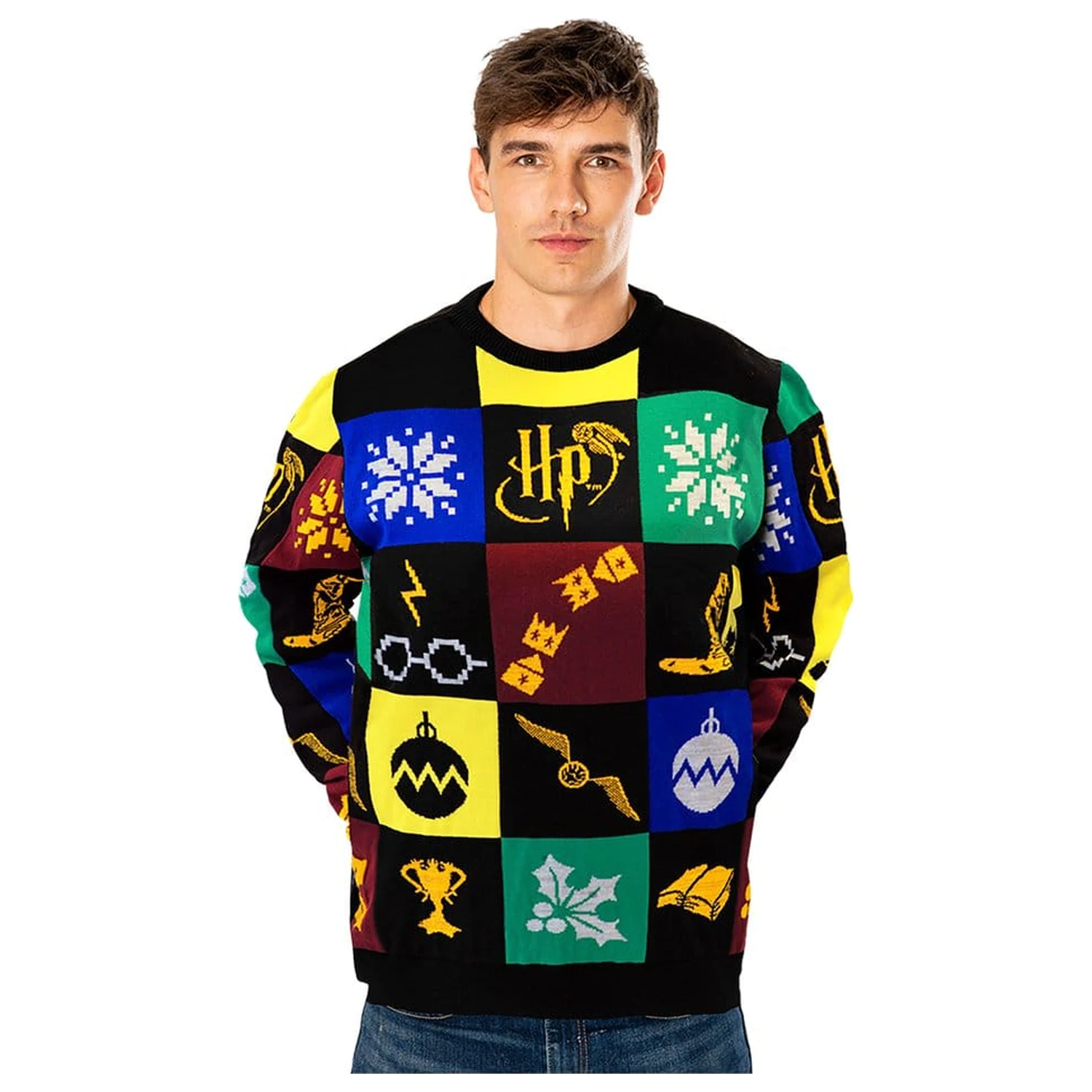 Harry Potter Christmas Sweater Deluxe Patchwork Knitted  product photo