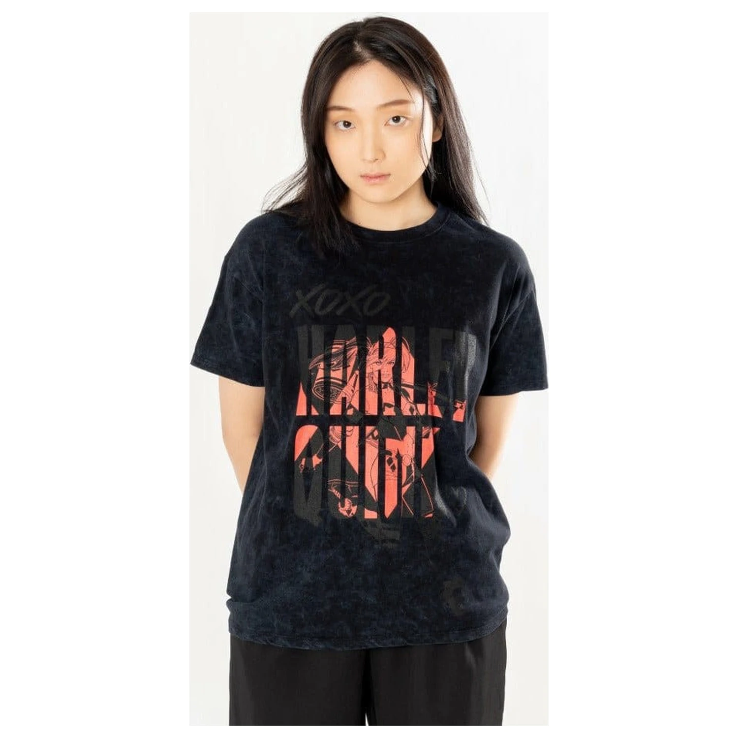 DC Comics T-Shirt Harley Quinn Acid Wash Xoxo  product photo