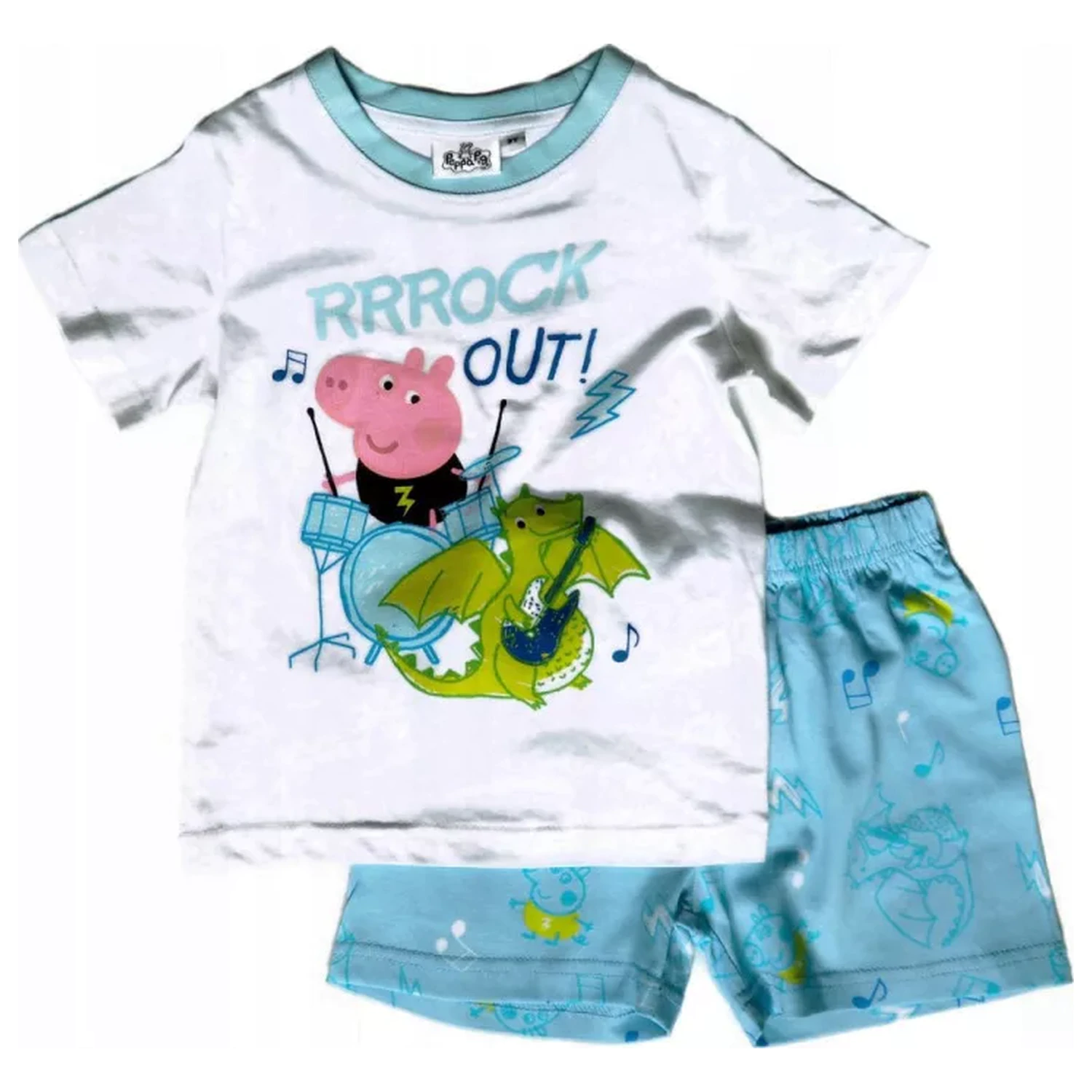 Peppa Pig Rock Out White Children's Short Pajamas  product photo