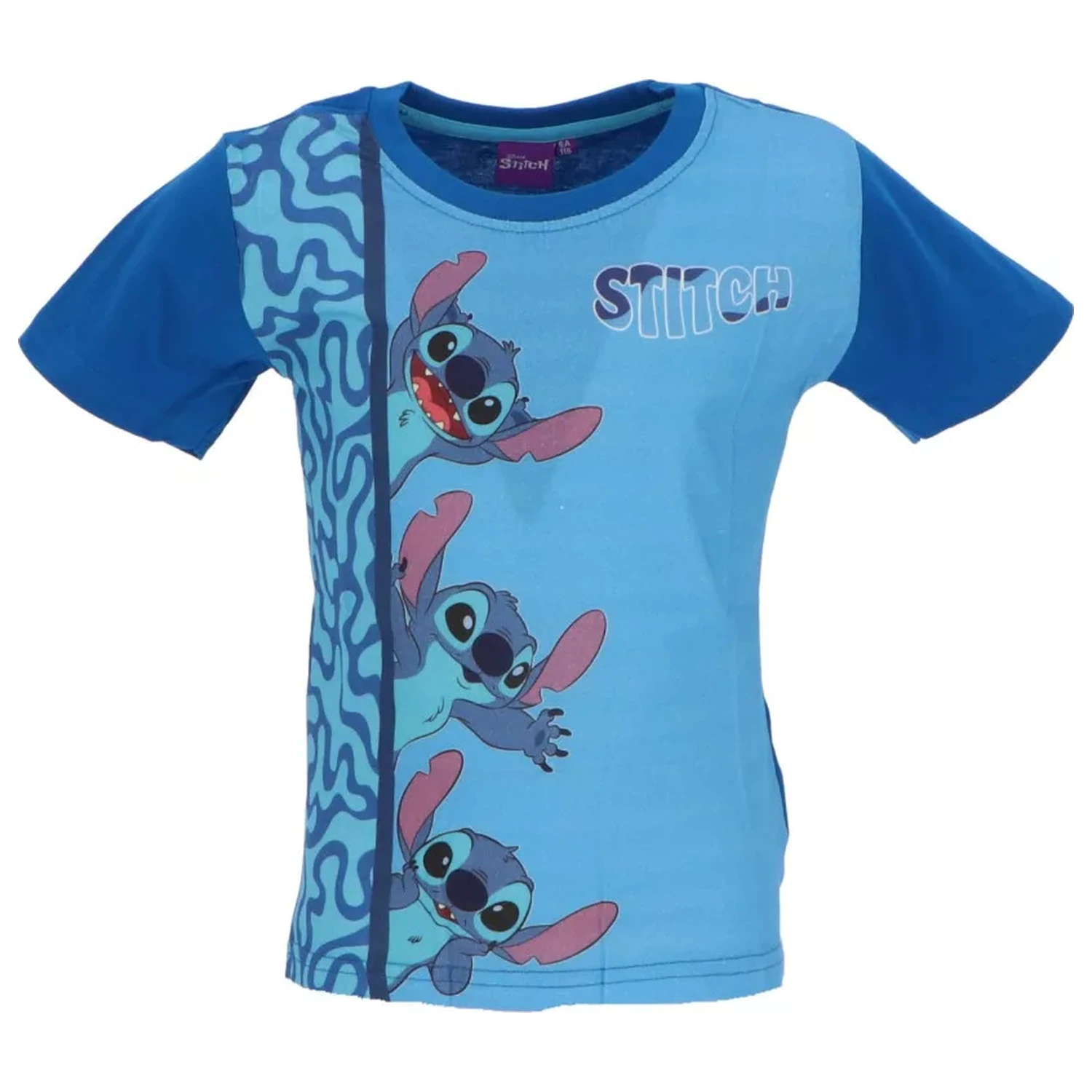 Stitch Loving Look Blue kids short t-shirt, top product photo