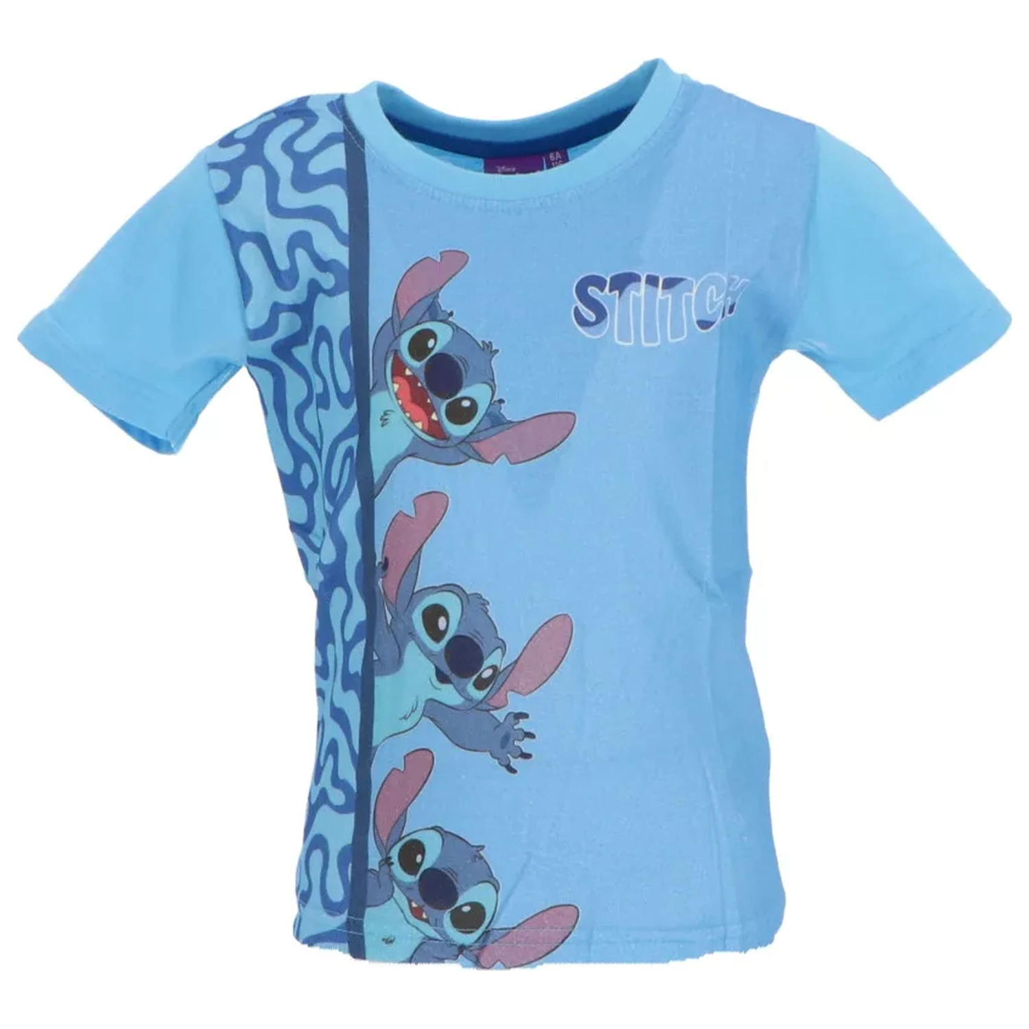 Stitch Loving Look Light Blue kids short t-shirt, top product photo