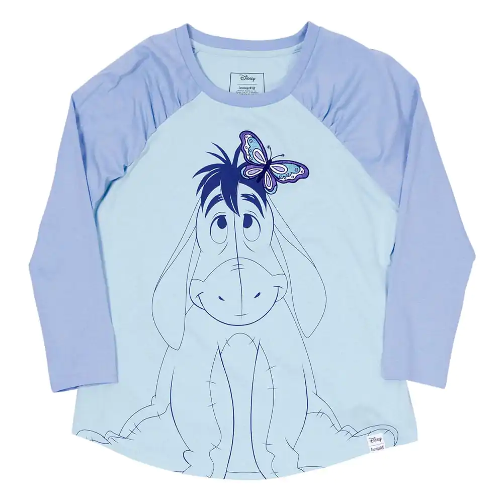 Winnie the Pooh by Loungefly Tee T-Shirt Unisex Eeyore Shirred Raglan  product photo