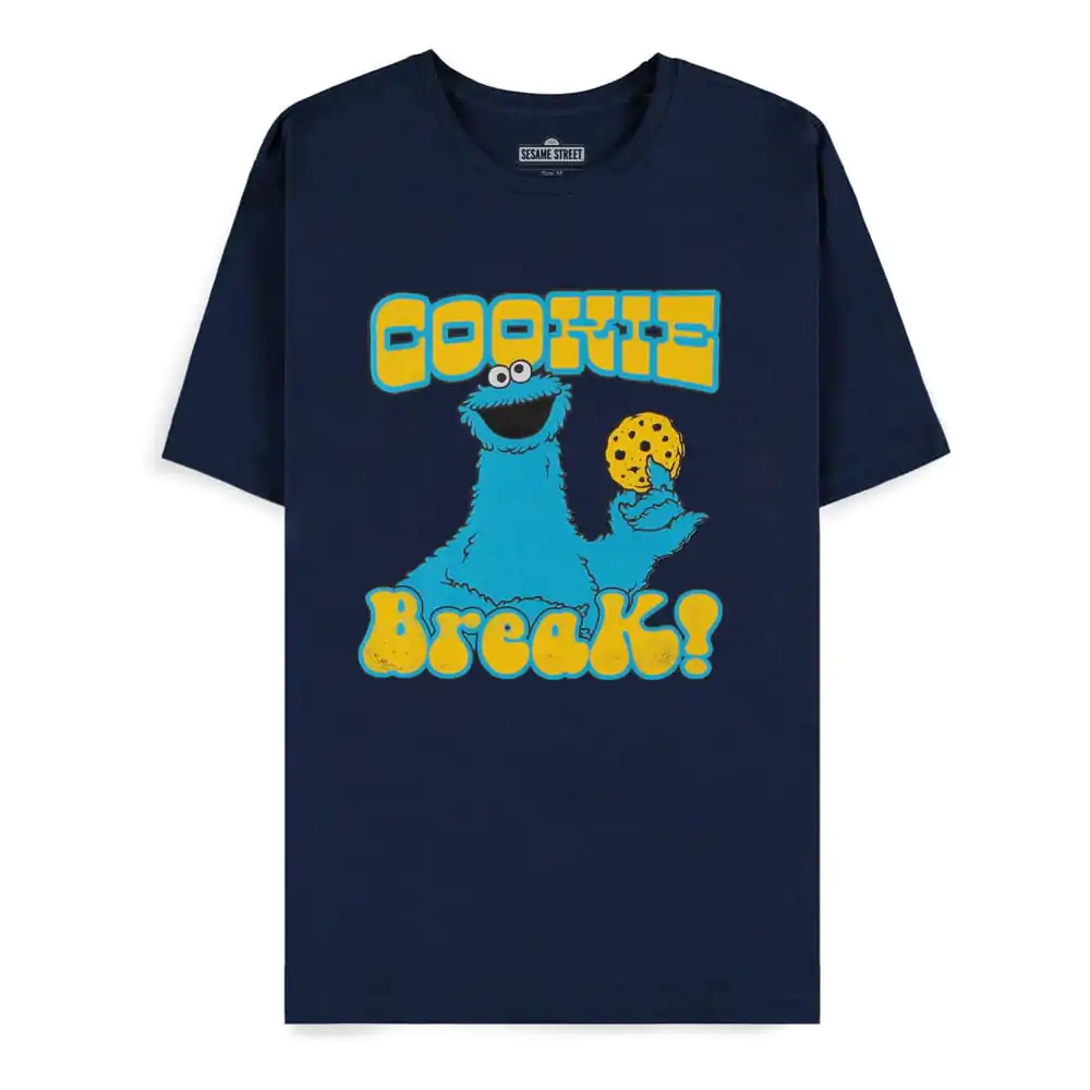 Sesame Street T-Shirt Cookie Monster Navy Cookie Break product photo