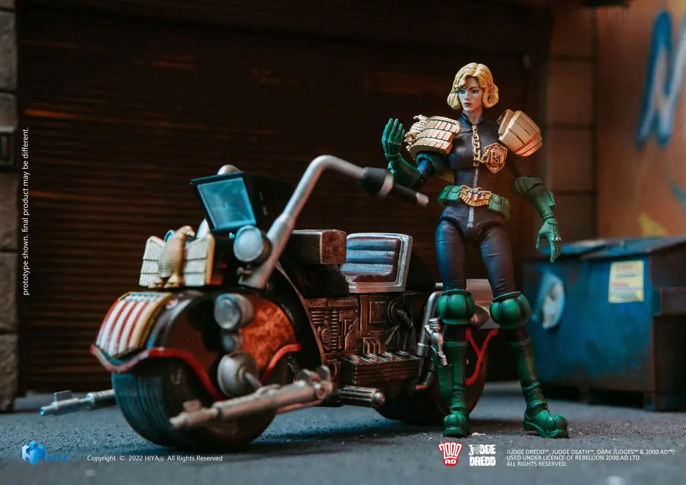 2000 AD Exquisite Mini Action Figure 1/18 Judge Anderson &amp; Lawmaster MK 2 Set 10 cm product photo